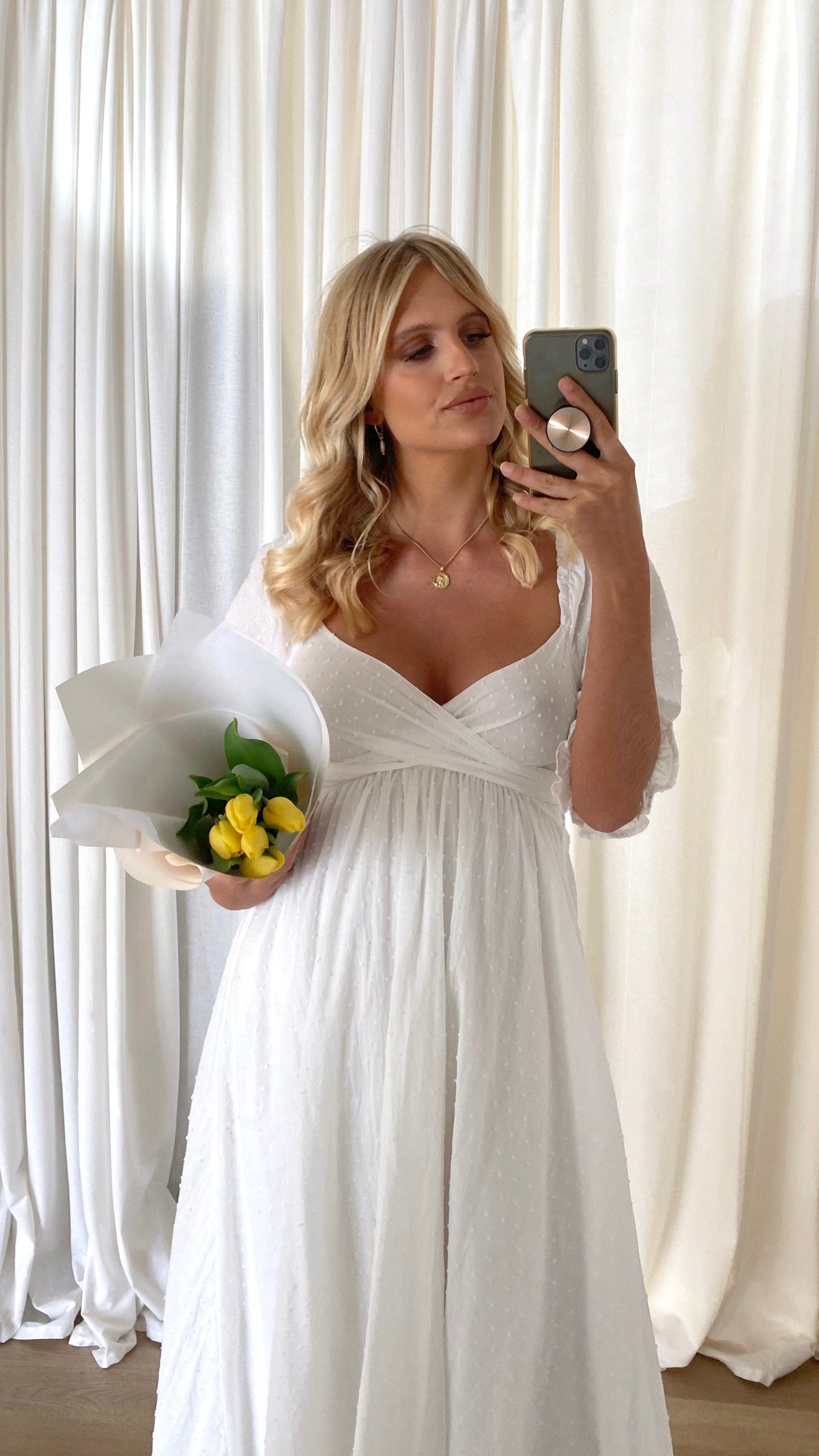 Cierra Midi Dress - White - Image 34