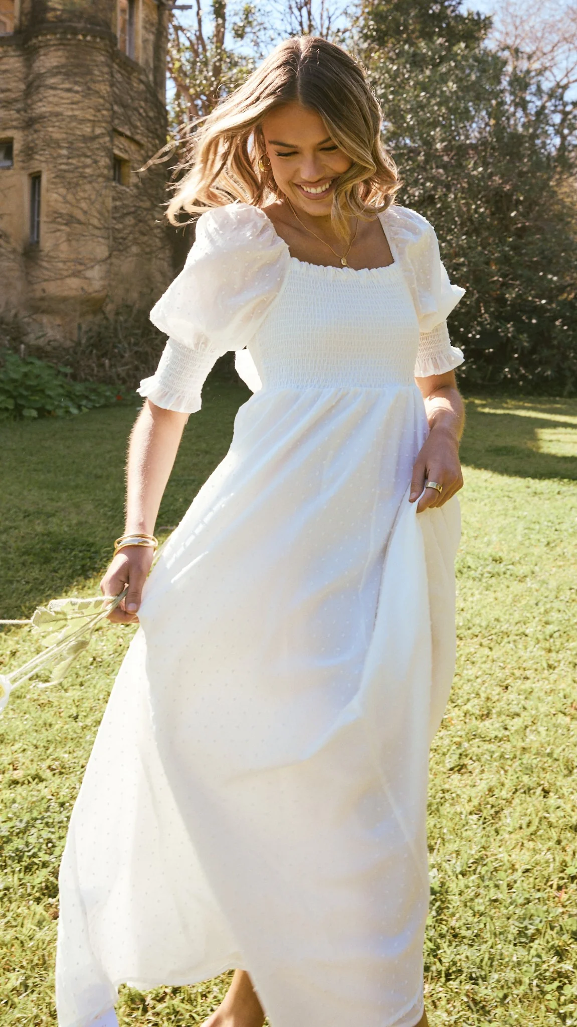Cierra Midi Dress - White - Image 6