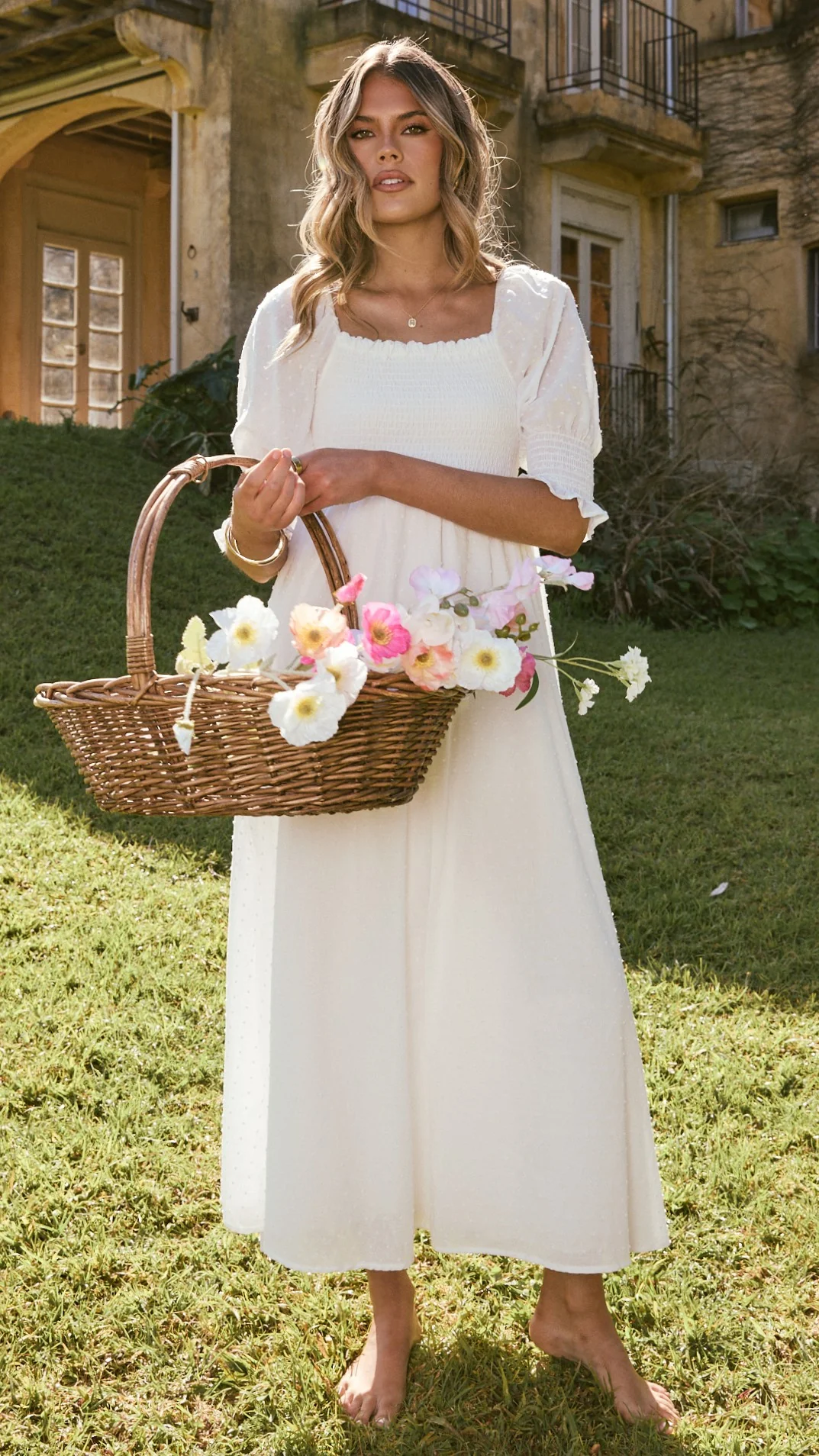 Cierra Midi Dress - White - Image 9