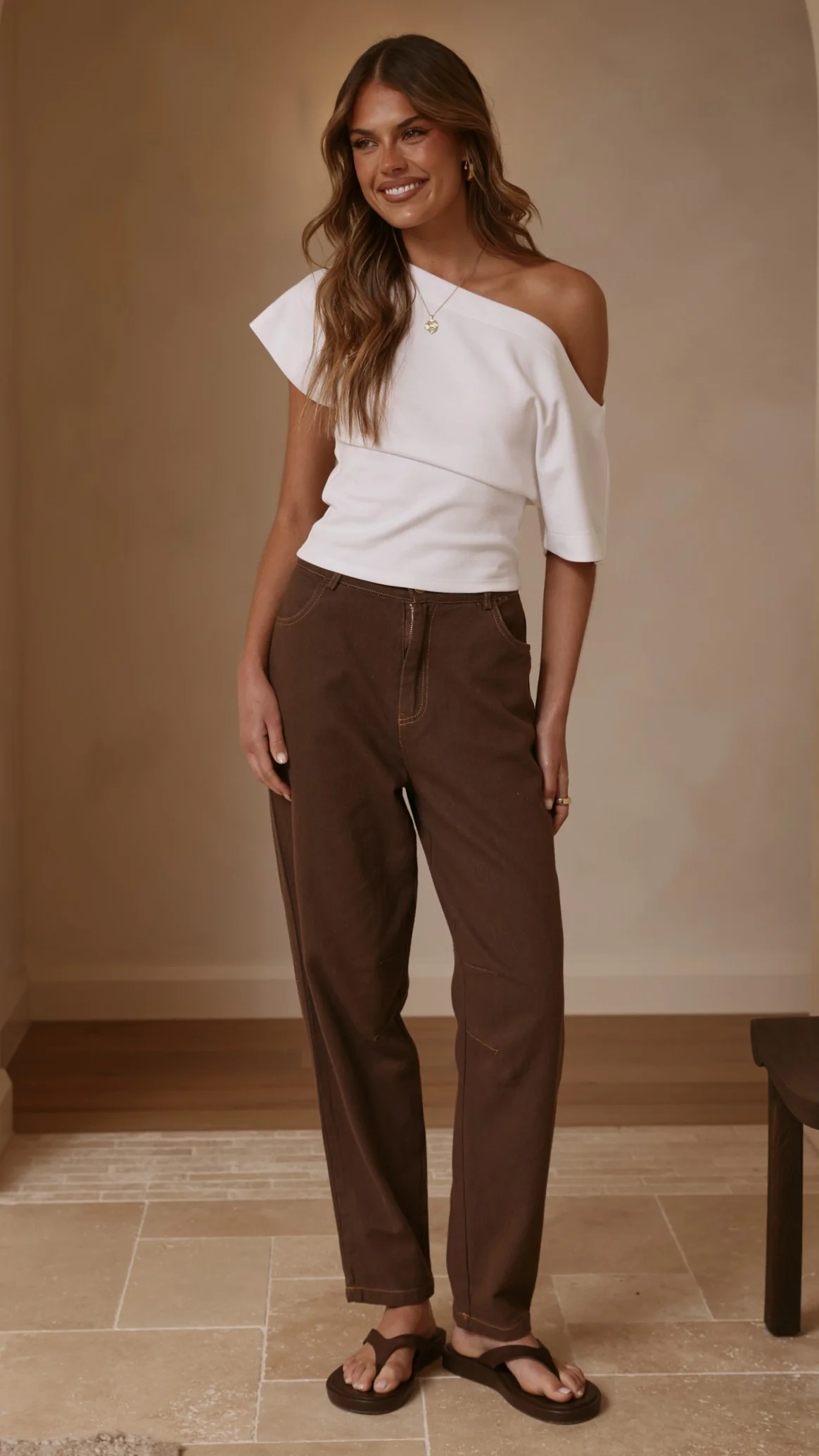 Cleora Barrel Jeans - Chocolate - Image 6