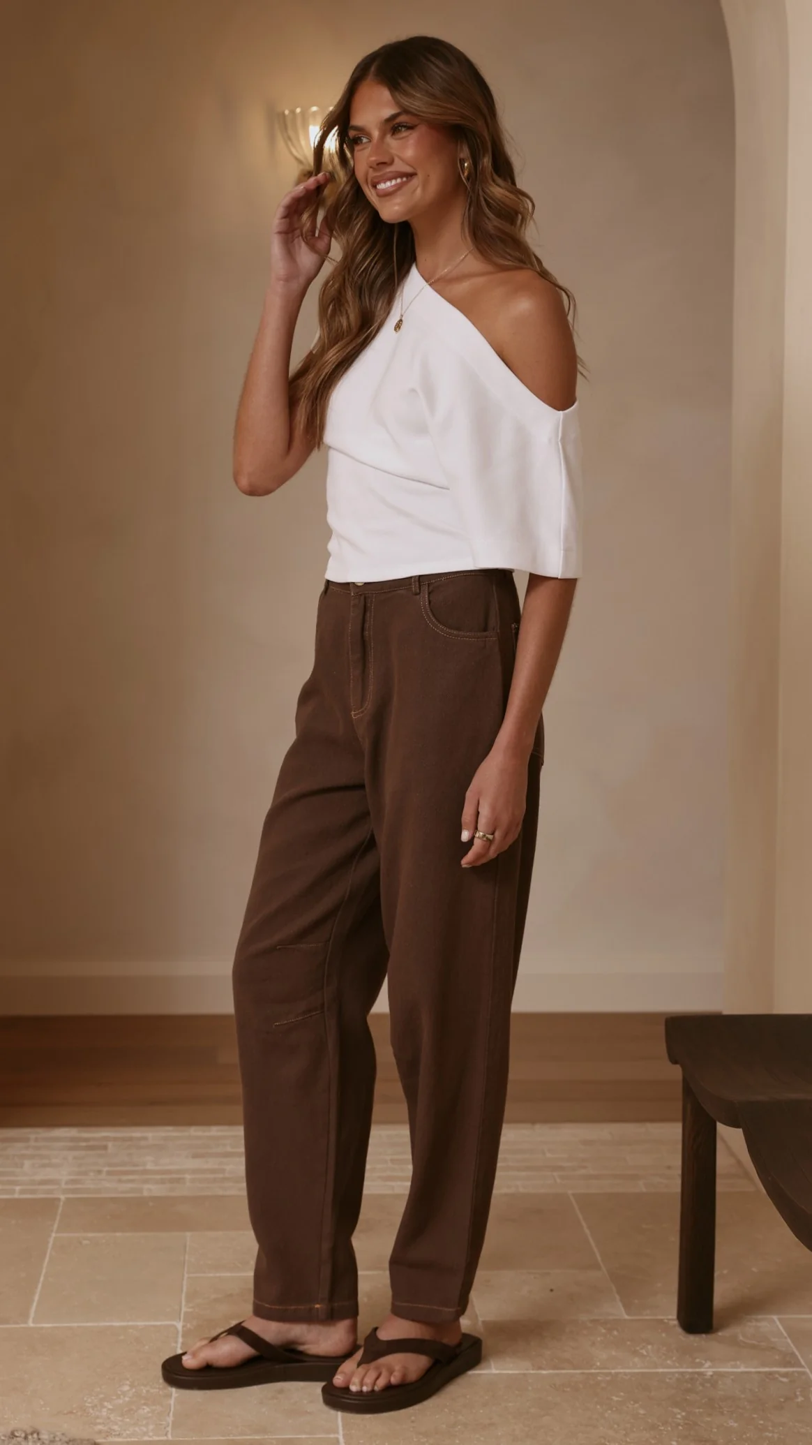 Cleora Barrel Jeans - Chocolate - Image 7