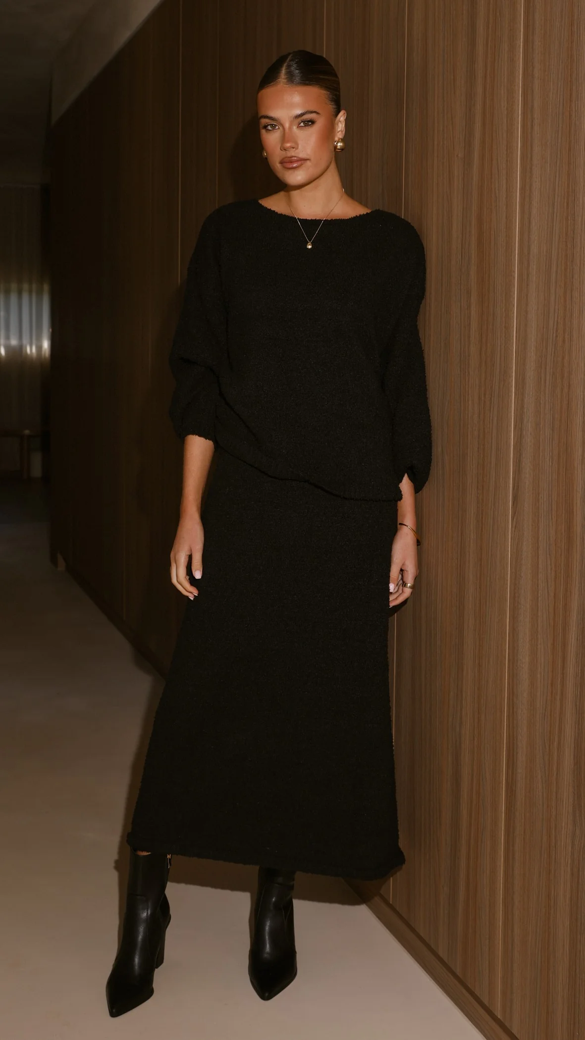 Cohen Knit Midi Skirt - Black - Image 12