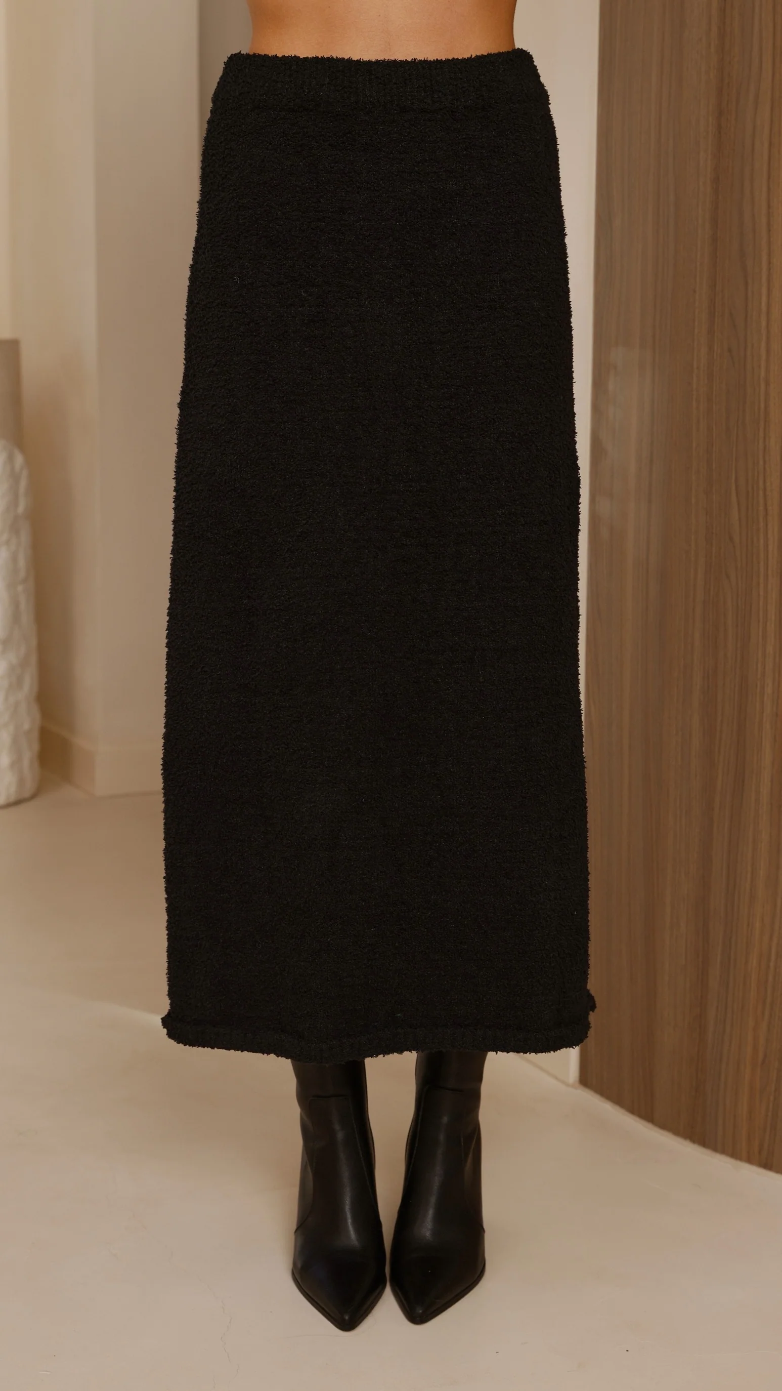 Cohen Knit Midi Skirt - Black - Image 2