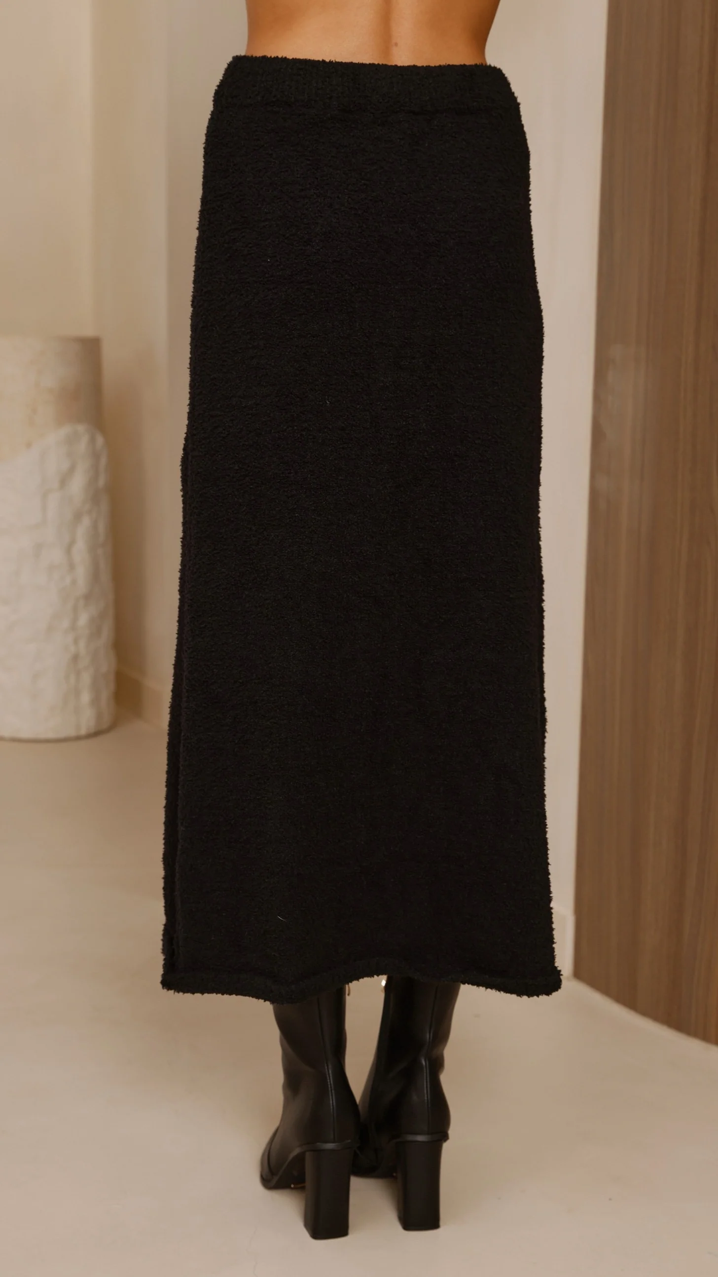 Cohen Knit Midi Skirt - Black - Image 3