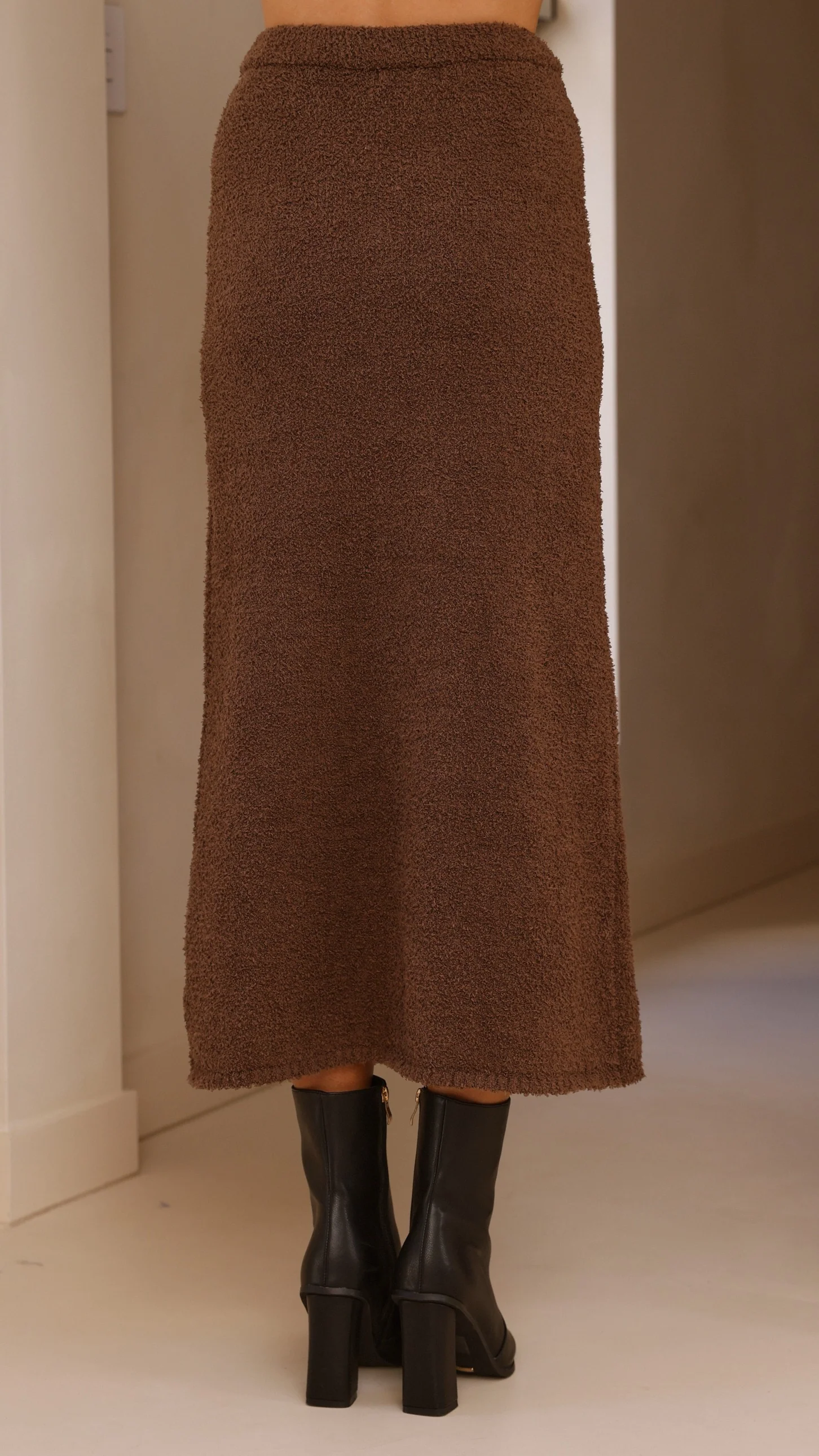 Cohen Knit Midi Skirt - Chocolate - Image 8