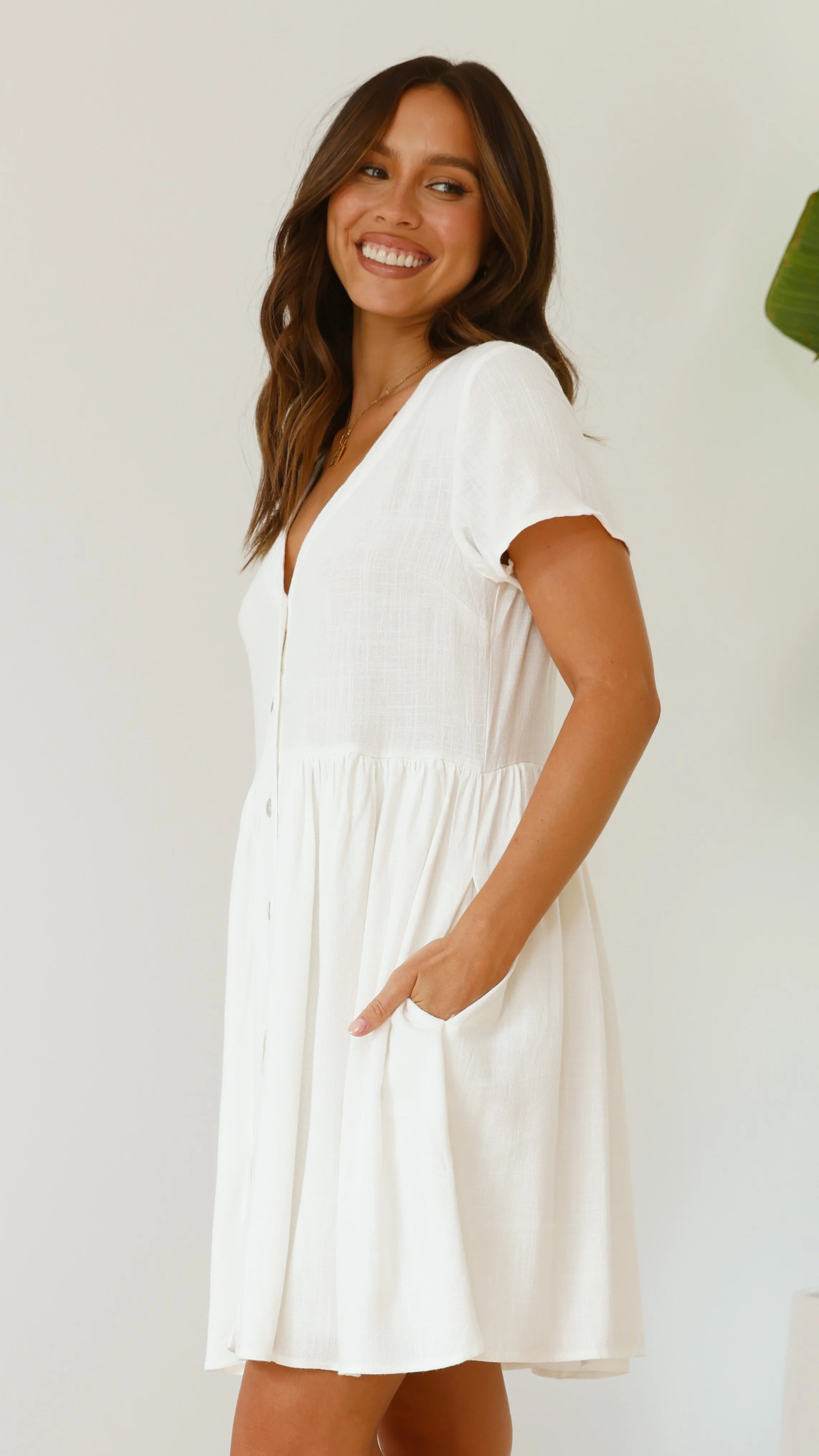 Courtney Mini Dress - White - Image 13