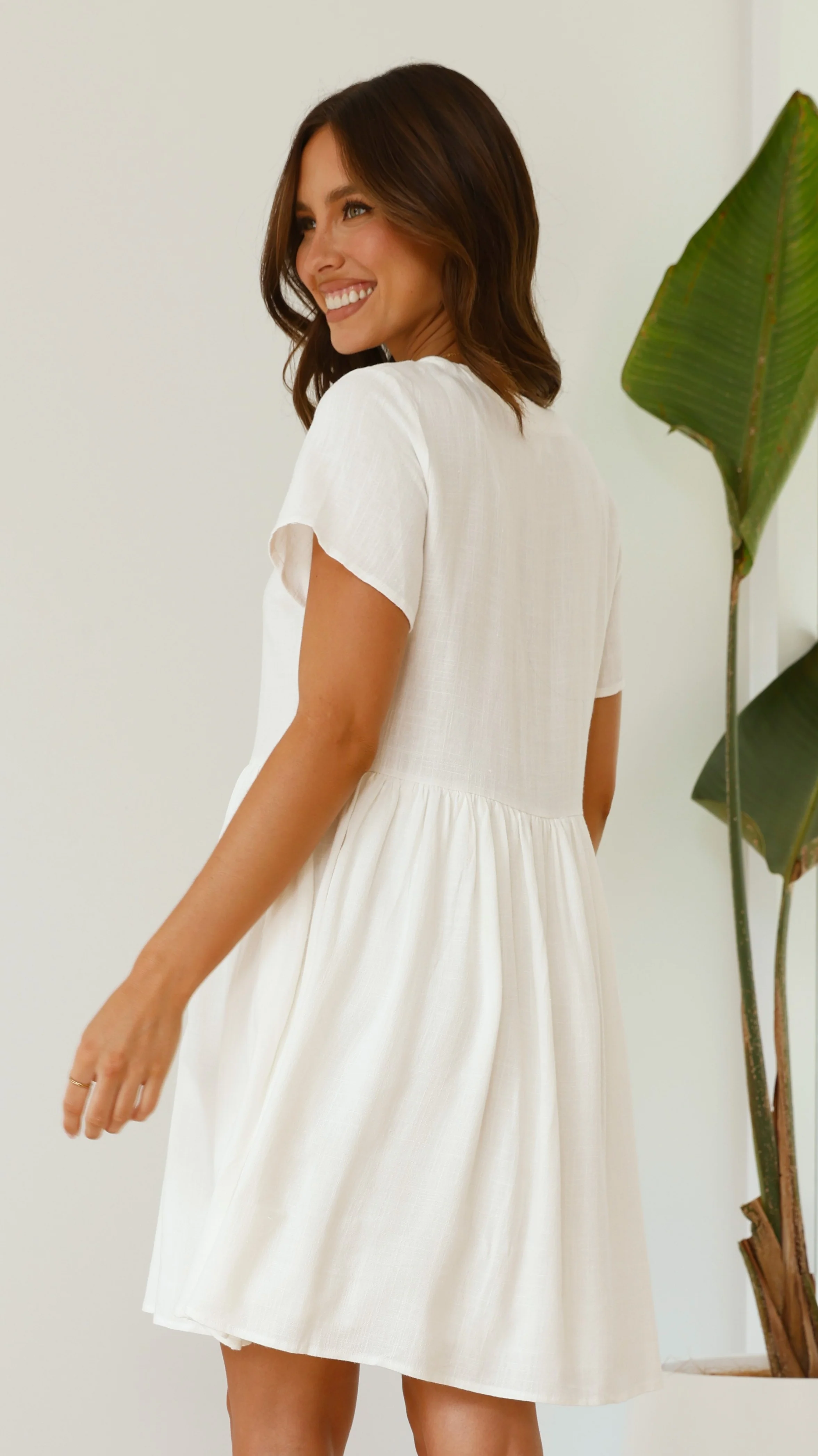 Courtney Mini Dress - White - Image 9