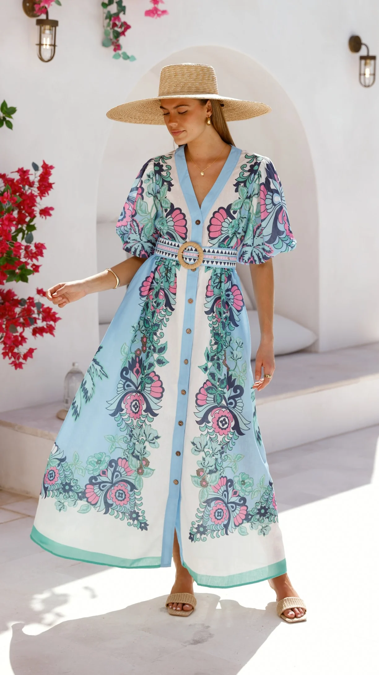 Dali Maxi Dress - Island Bloom Blue - Image 7