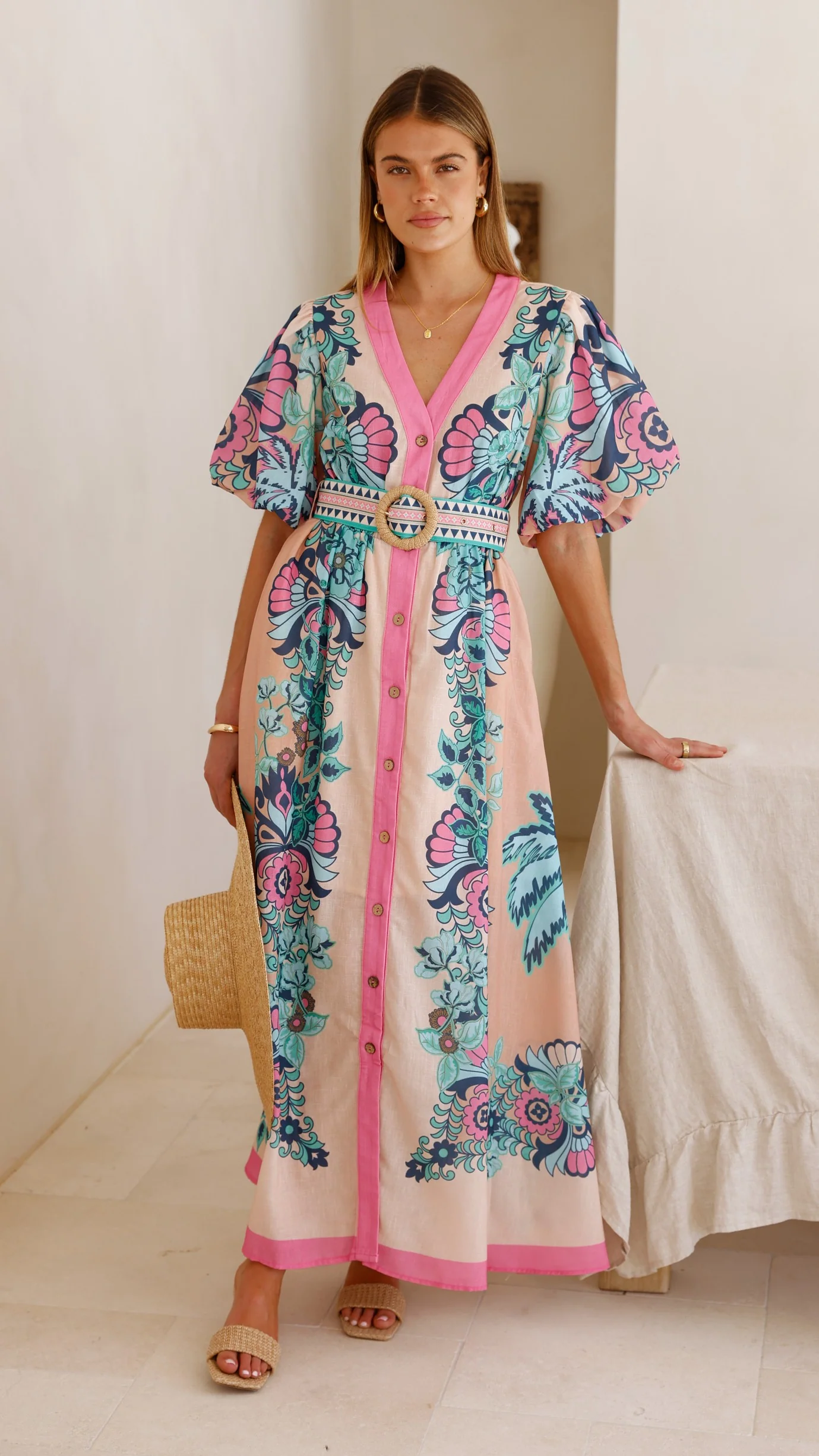 Dali Maxi Dress - Island Bloom Pink - Image 3
