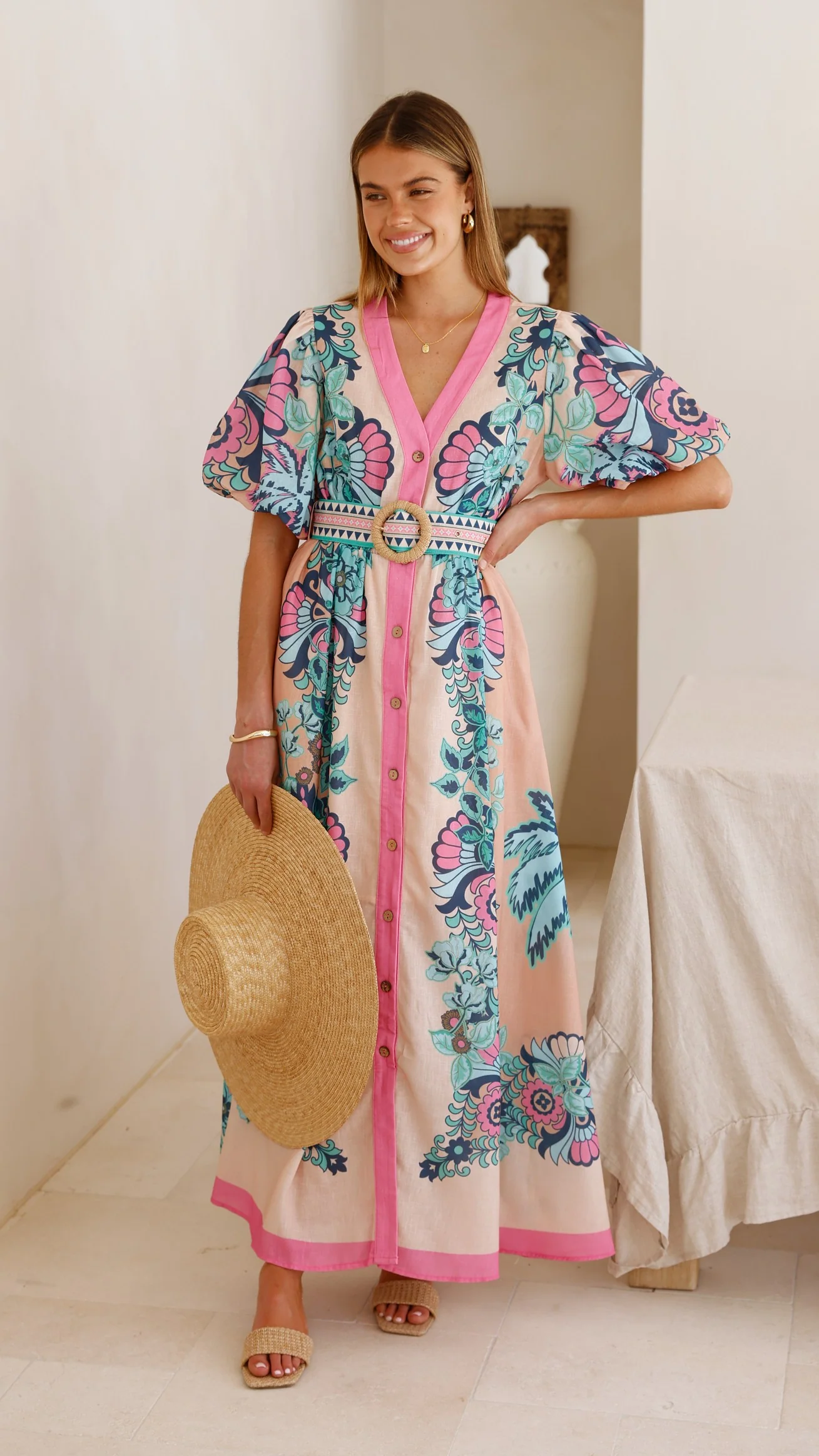 Dali Maxi Dress - Island Bloom Pink - Image 6