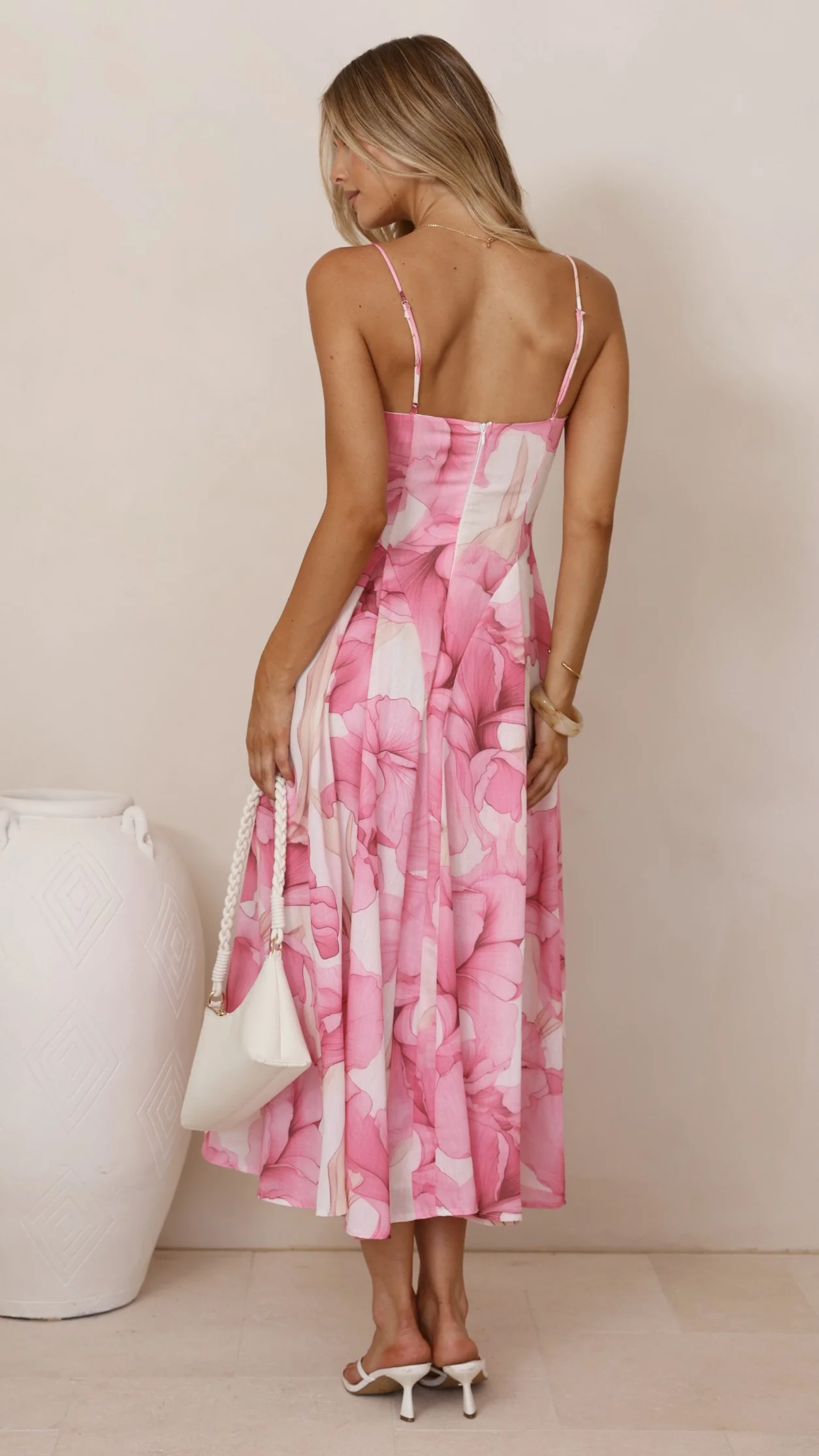 Dallas Midi Dress - Pink Floral - Image 2