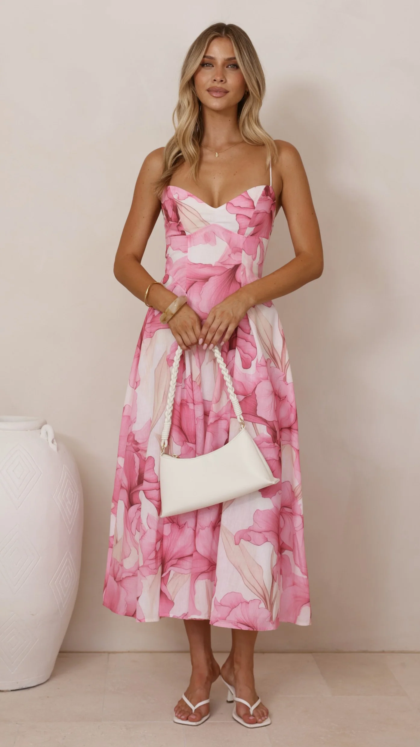 Dallas Midi Dress - Pink Floral - Image 3