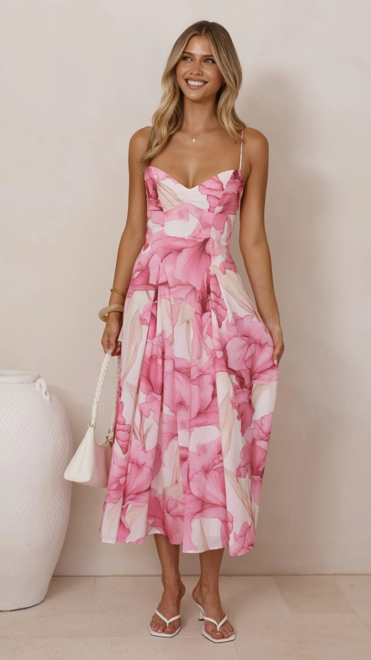 Dallas Midi Dress - Pink Floral - Image 7