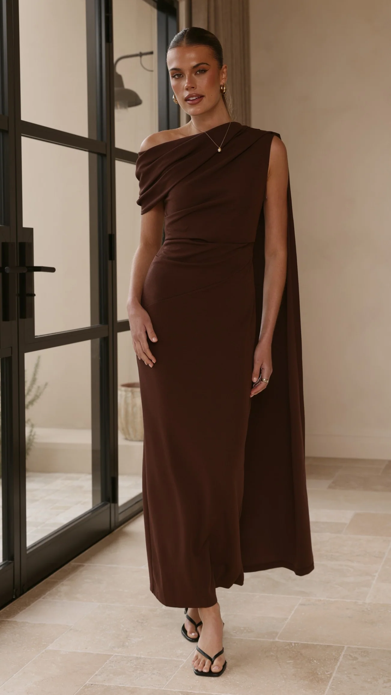 Delilah Maxi Dress - Chocolate - Image 10