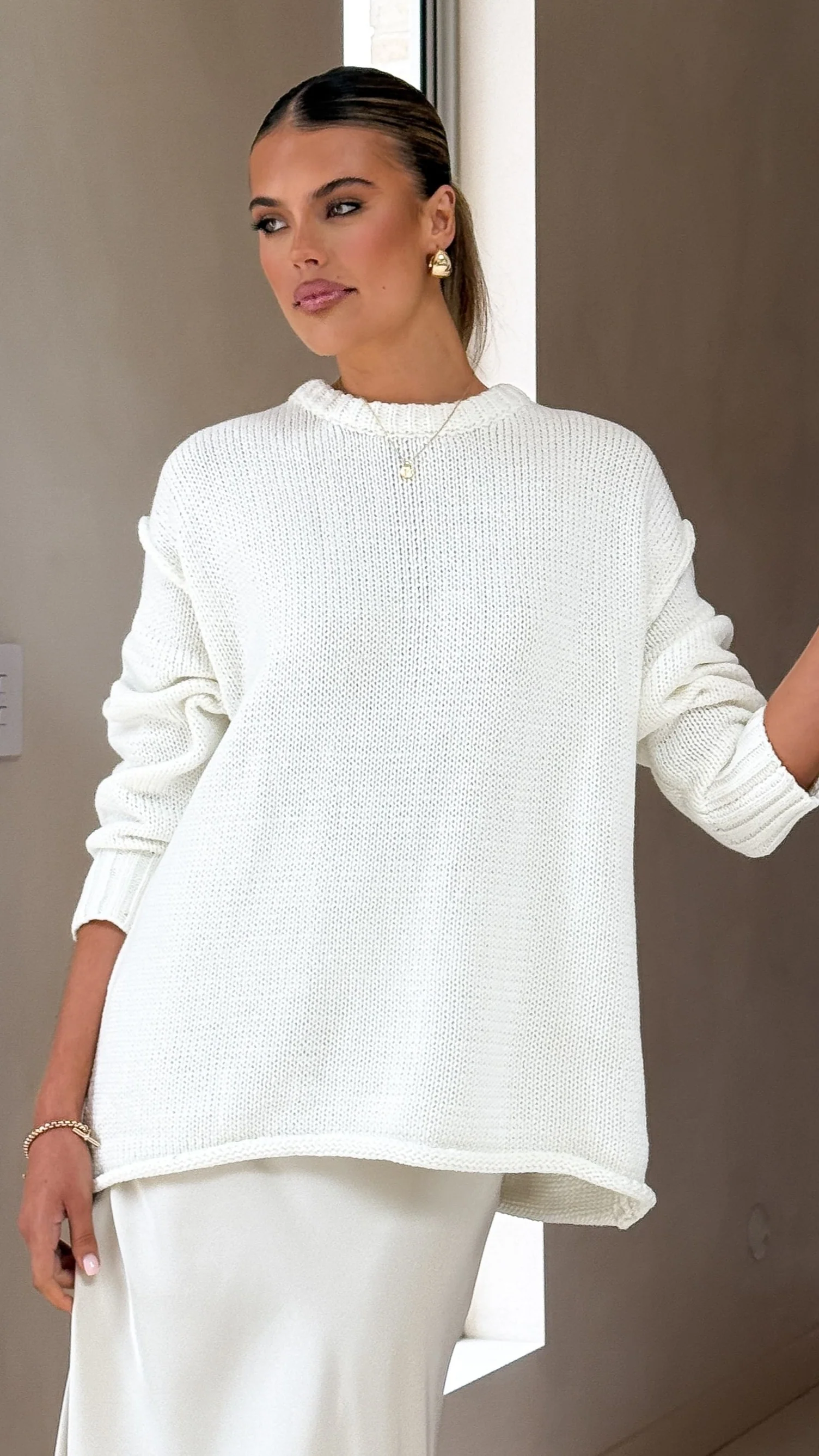 Delvine Knit Jumper - Cream - Image 4