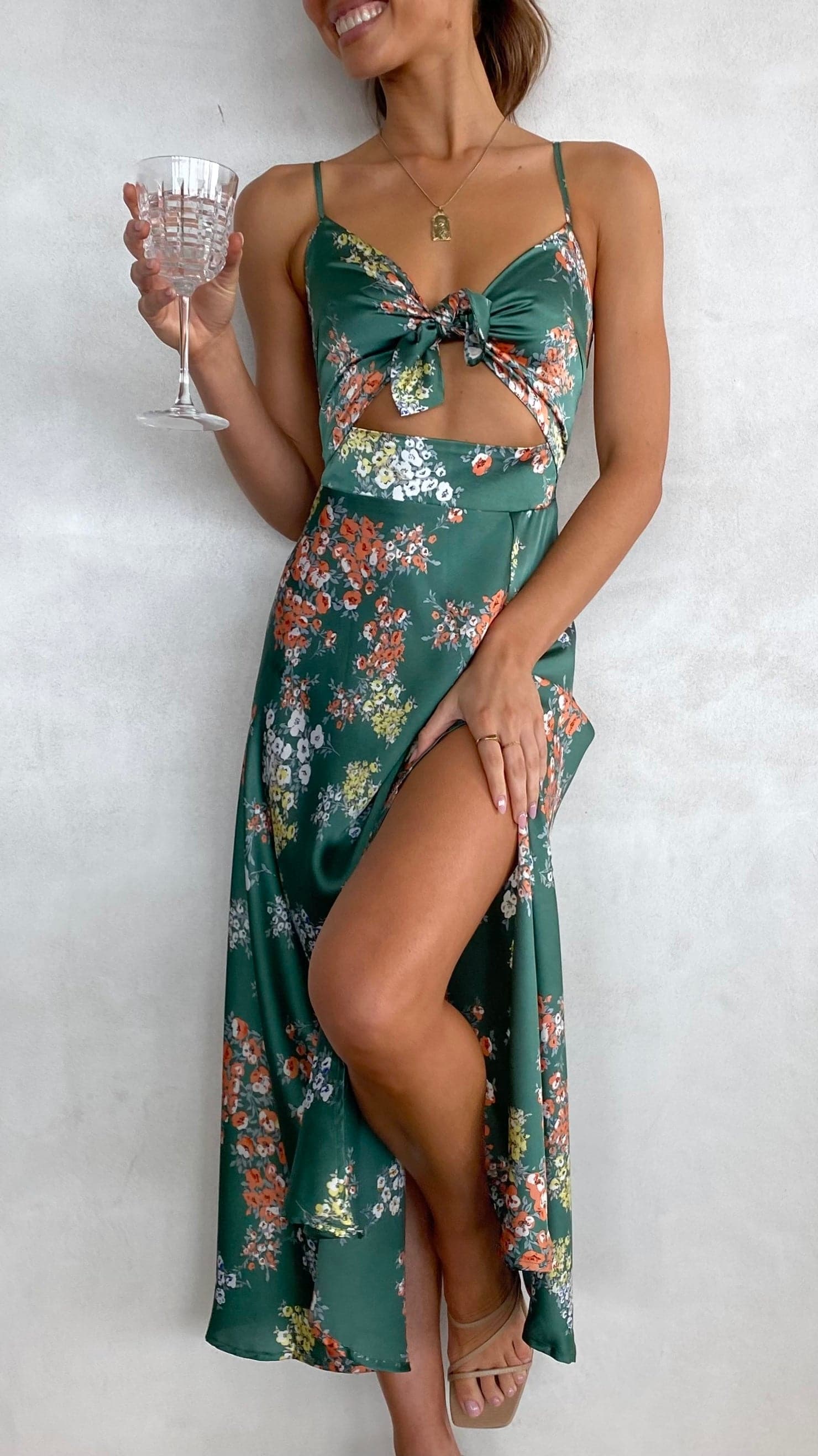 Dreamers Midi Dress - Green Floral - Image 12
