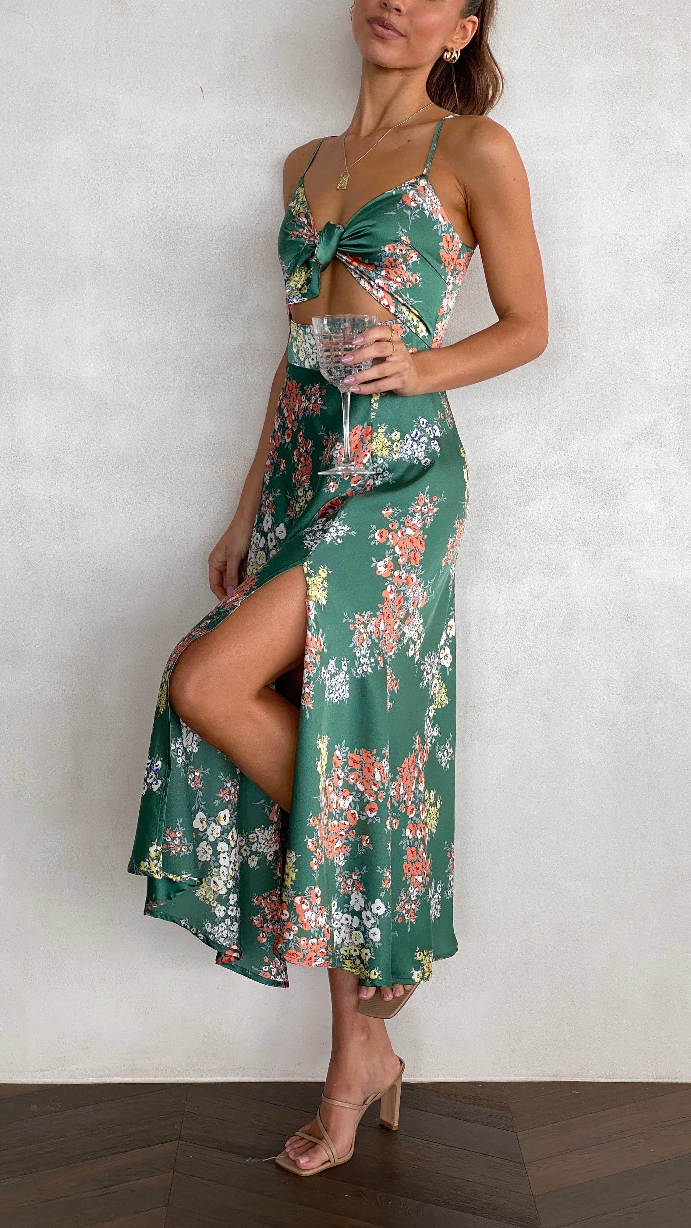 Dreamers Midi Dress - Green Floral - Image 14