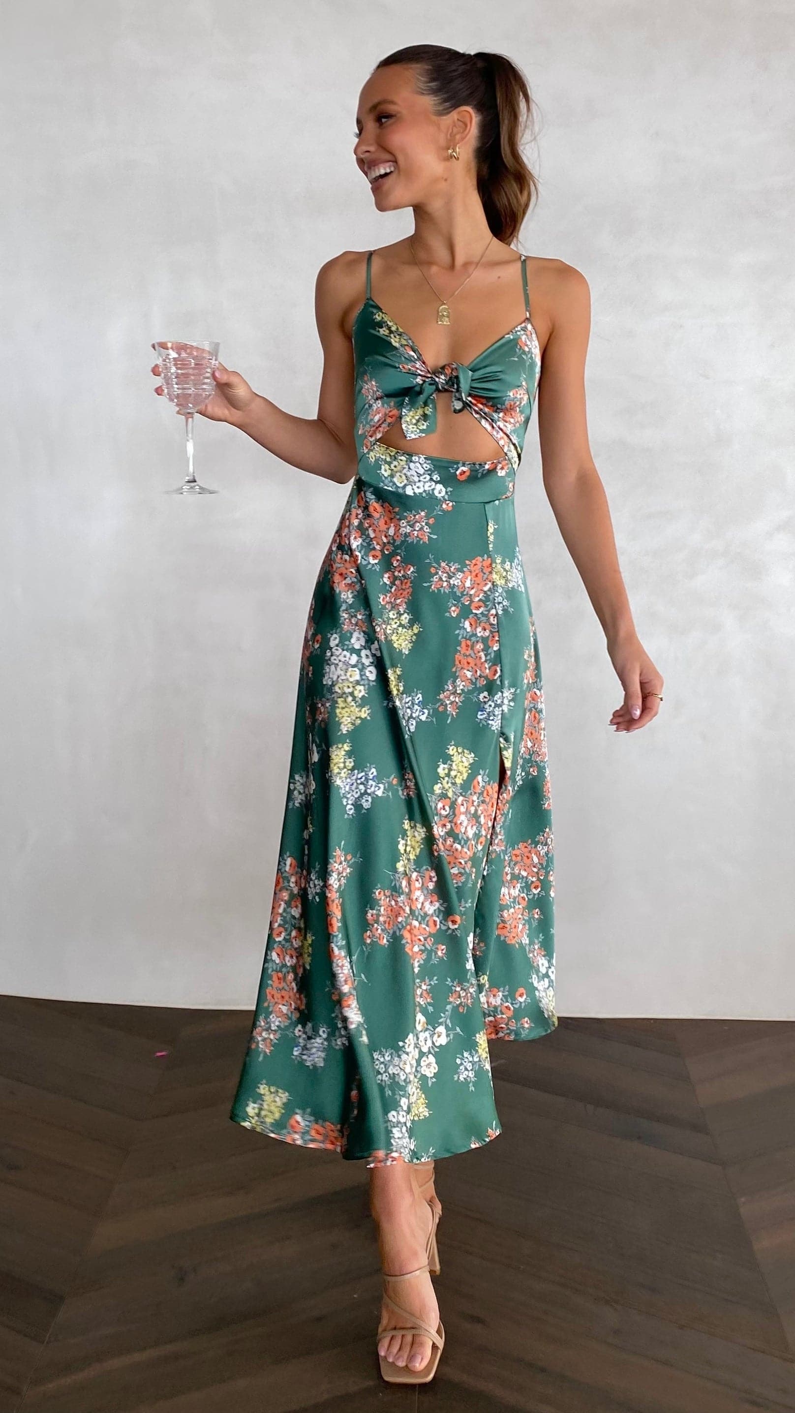Dreamers Midi Dress - Green Floral - Image 16