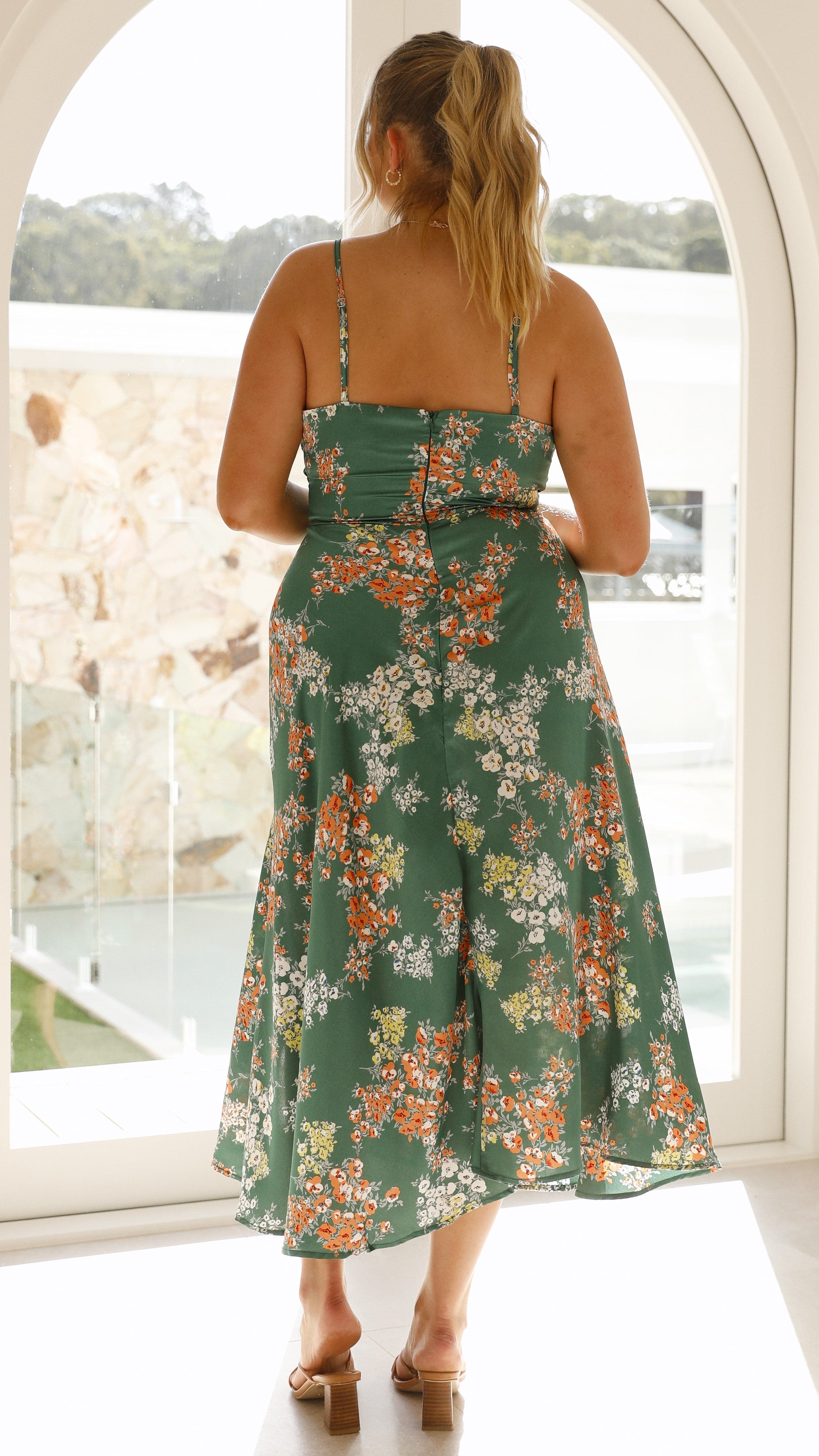 Dreamers Midi Dress - Green Floral - Image 21