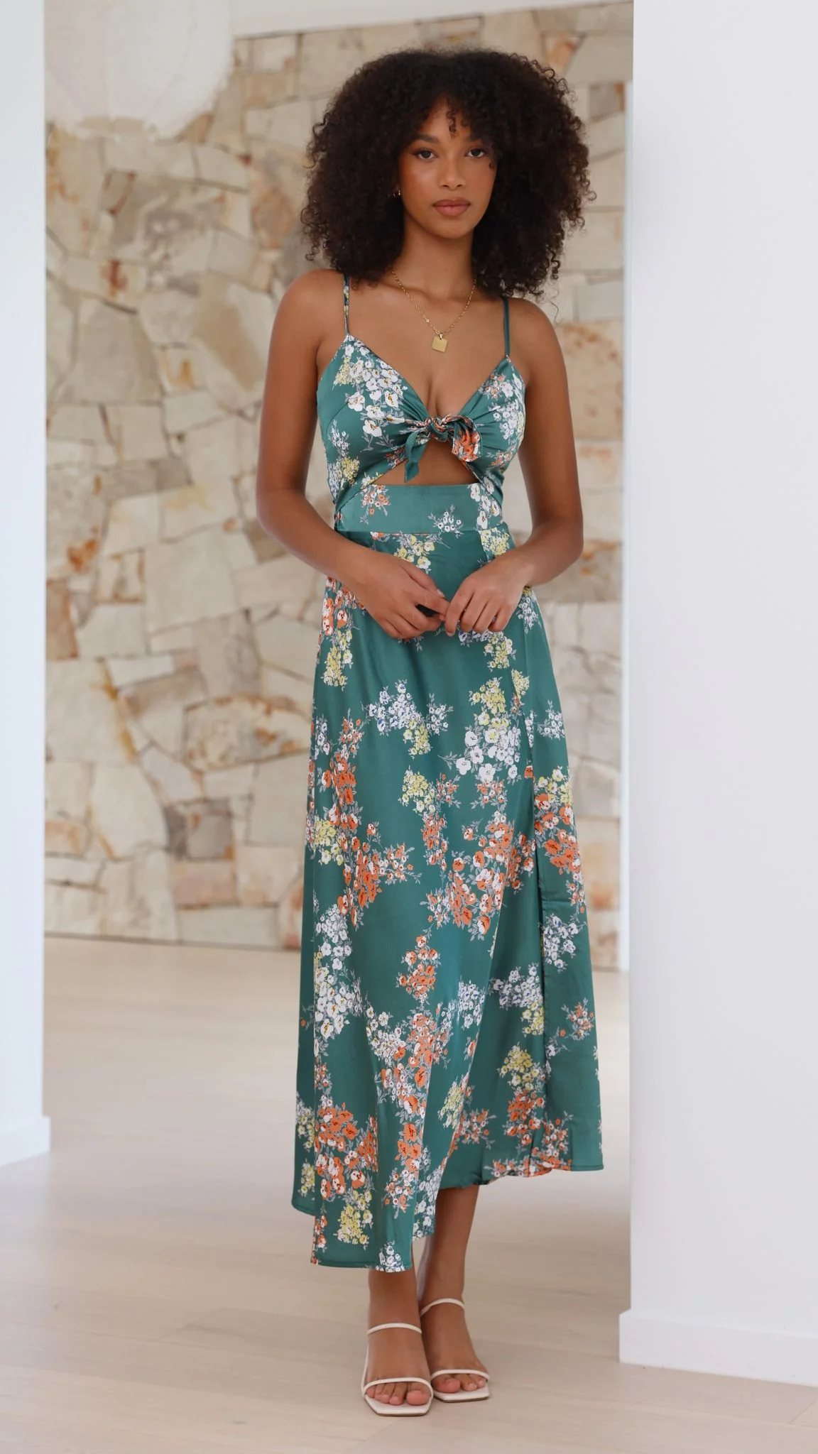 Dreamers Midi Dress - Green Floral - Image 30