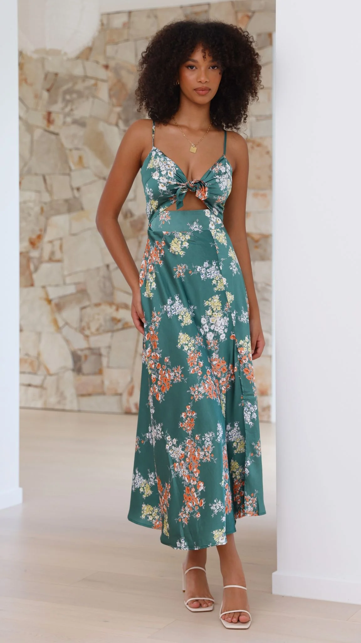 Dreamers Midi Dress - Green Floral - Image 31