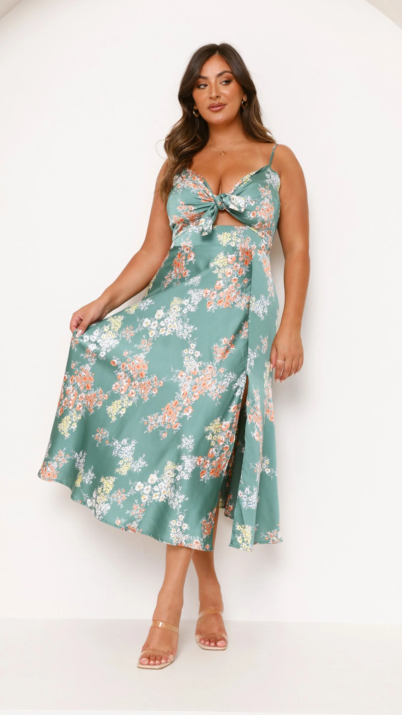 Dreamers Midi Dress - Green Floral - Image 33