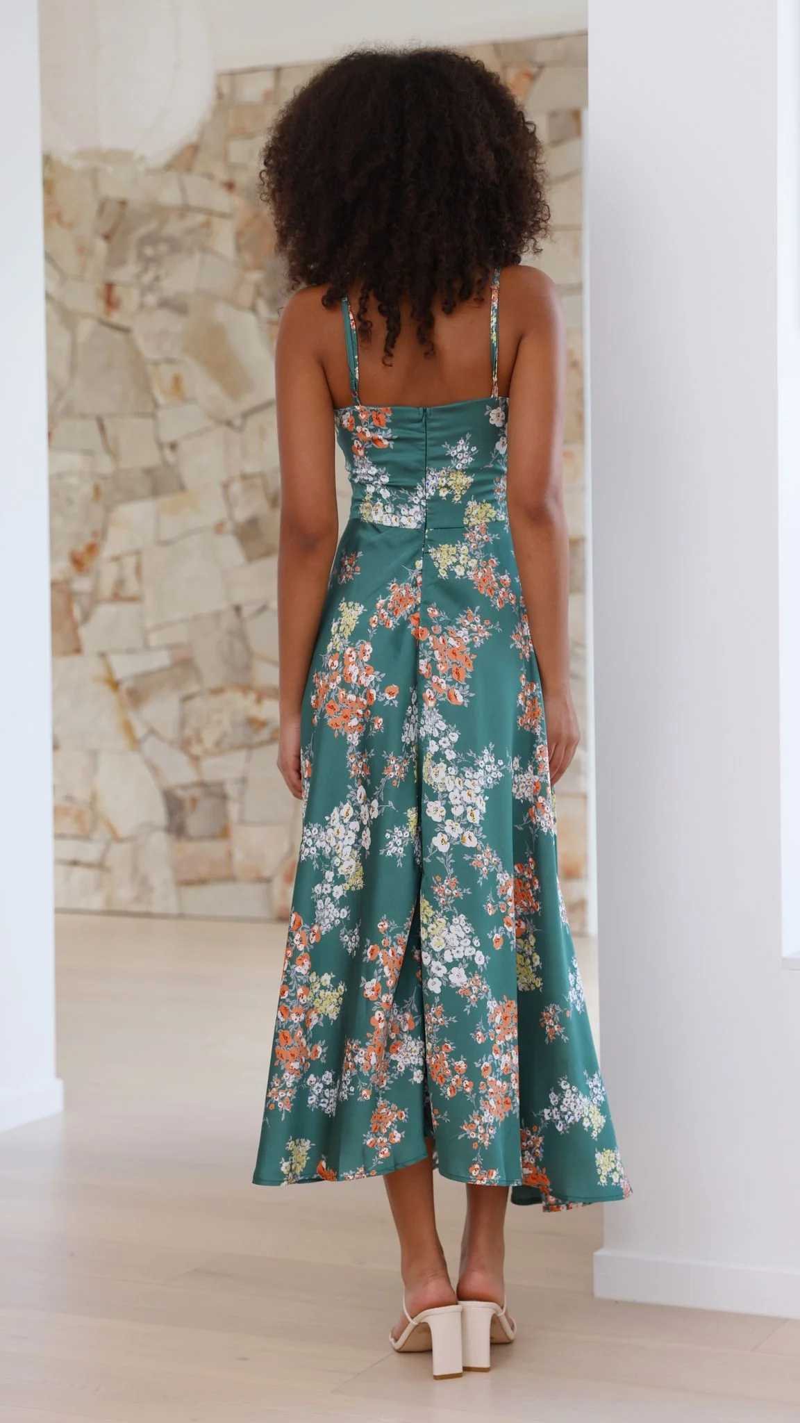 Dreamers Midi Dress - Green Floral - Image 4