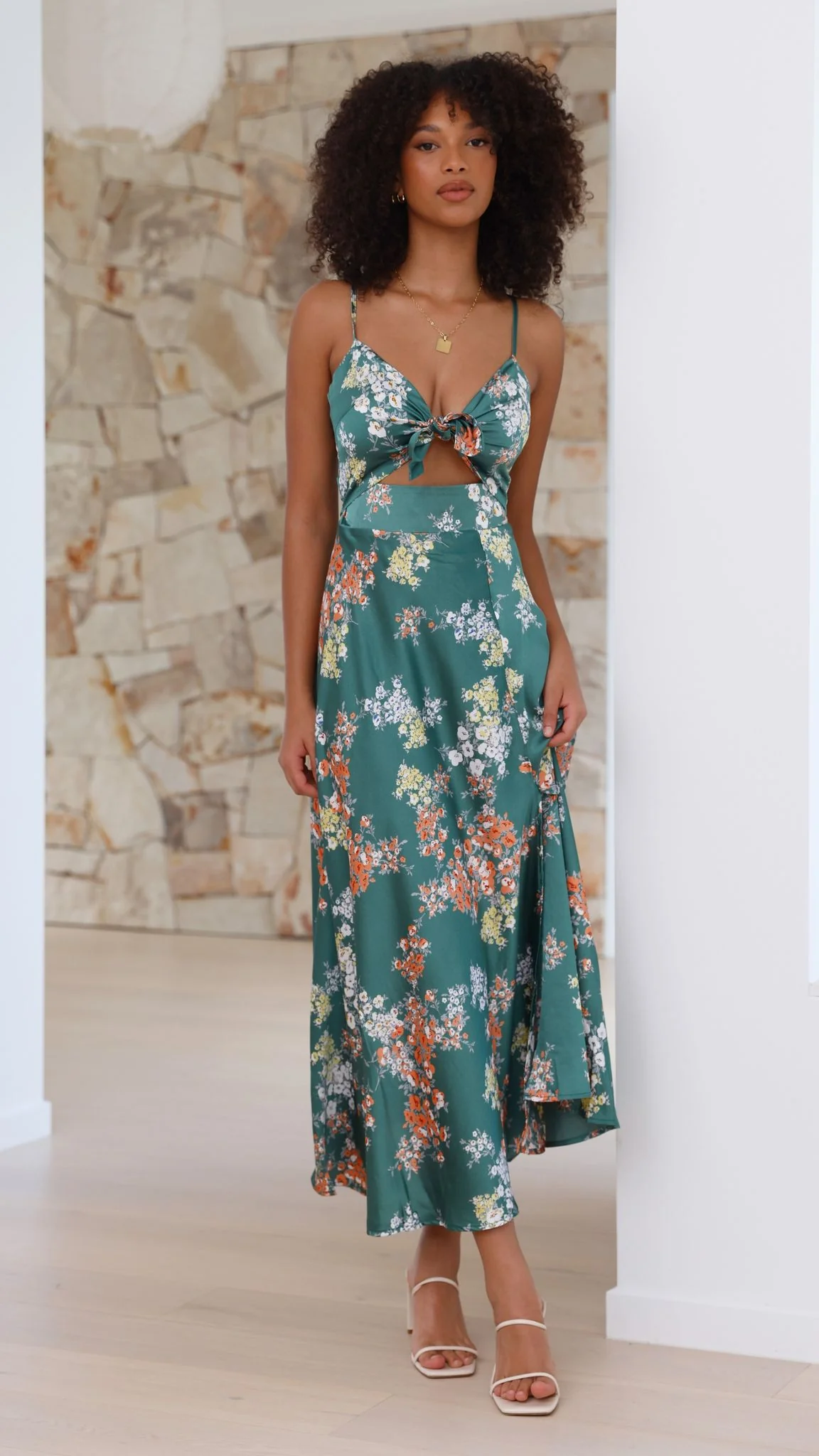 Dreamers Midi Dress - Green Floral - Image 5