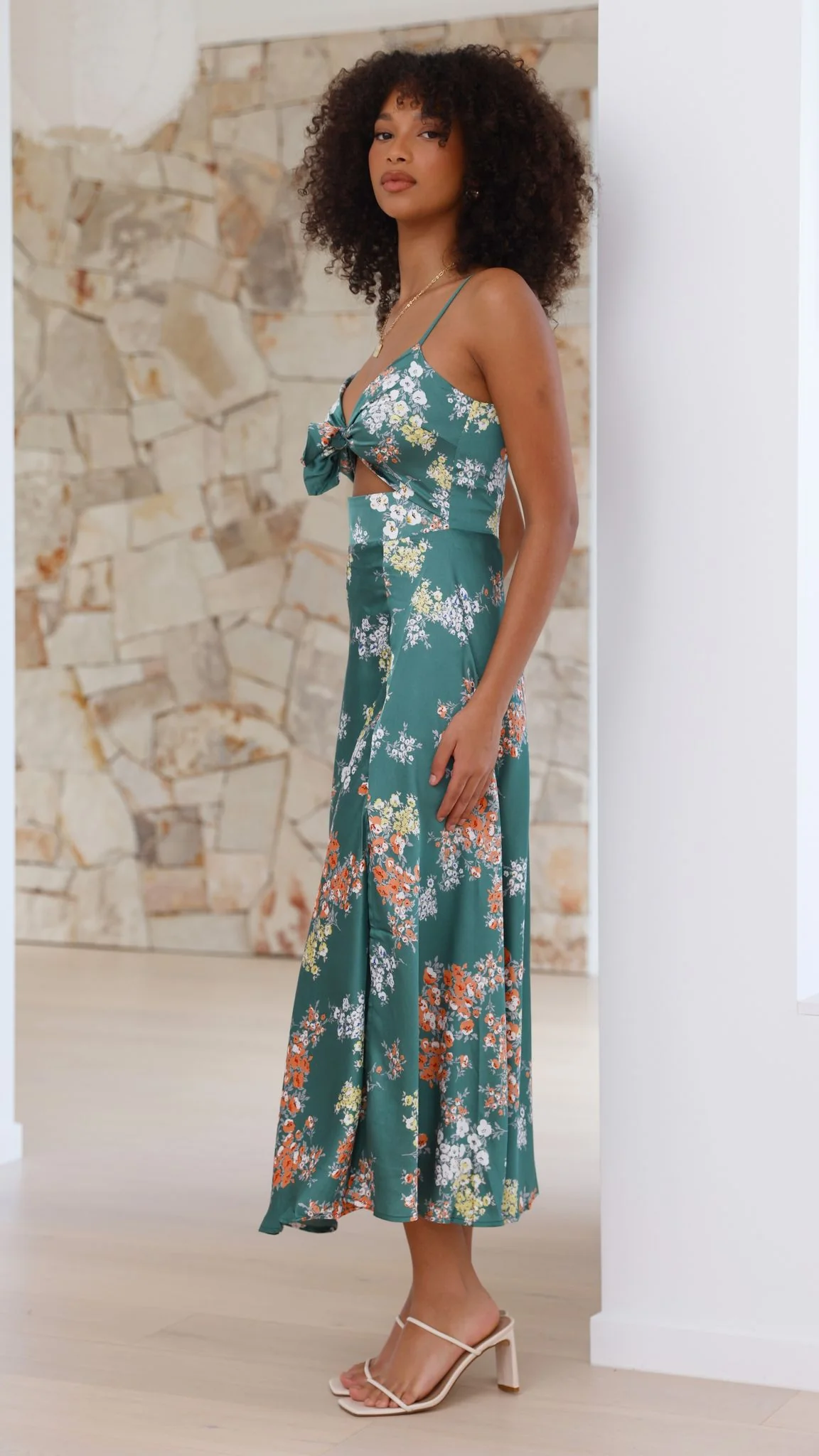 Dreamers Midi Dress - Green Floral - Image 6