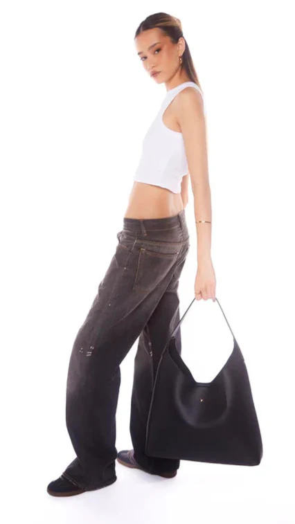Duke Hobo Bag - Black PU - Image 7