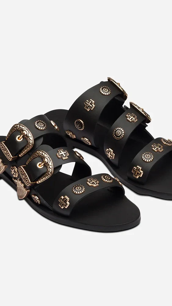 Sol Sana Eastwood Slide - Black/Gold - Image 5