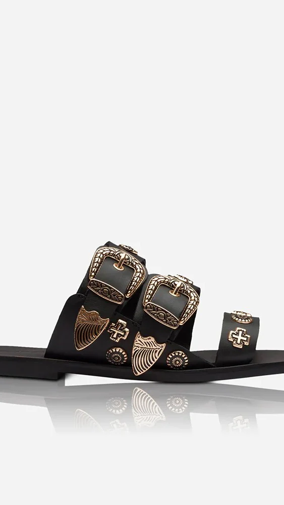 Sol Sana Eastwood Slide - Black/Gold - Image 6