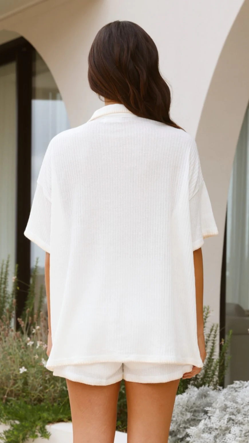 Eden Knit Top and Shorts Set - White - Image 8