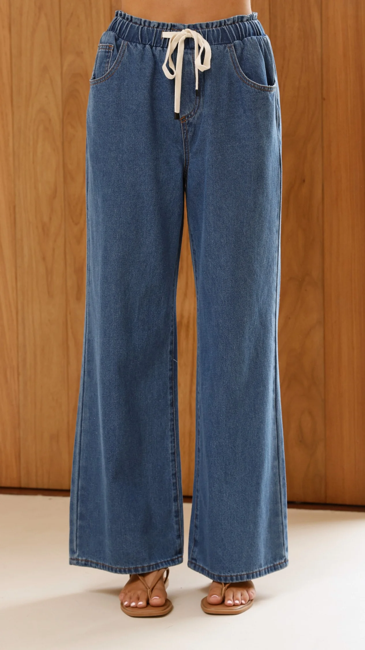 Elandra Wide Leg Pants - Dark Denim - Image 3