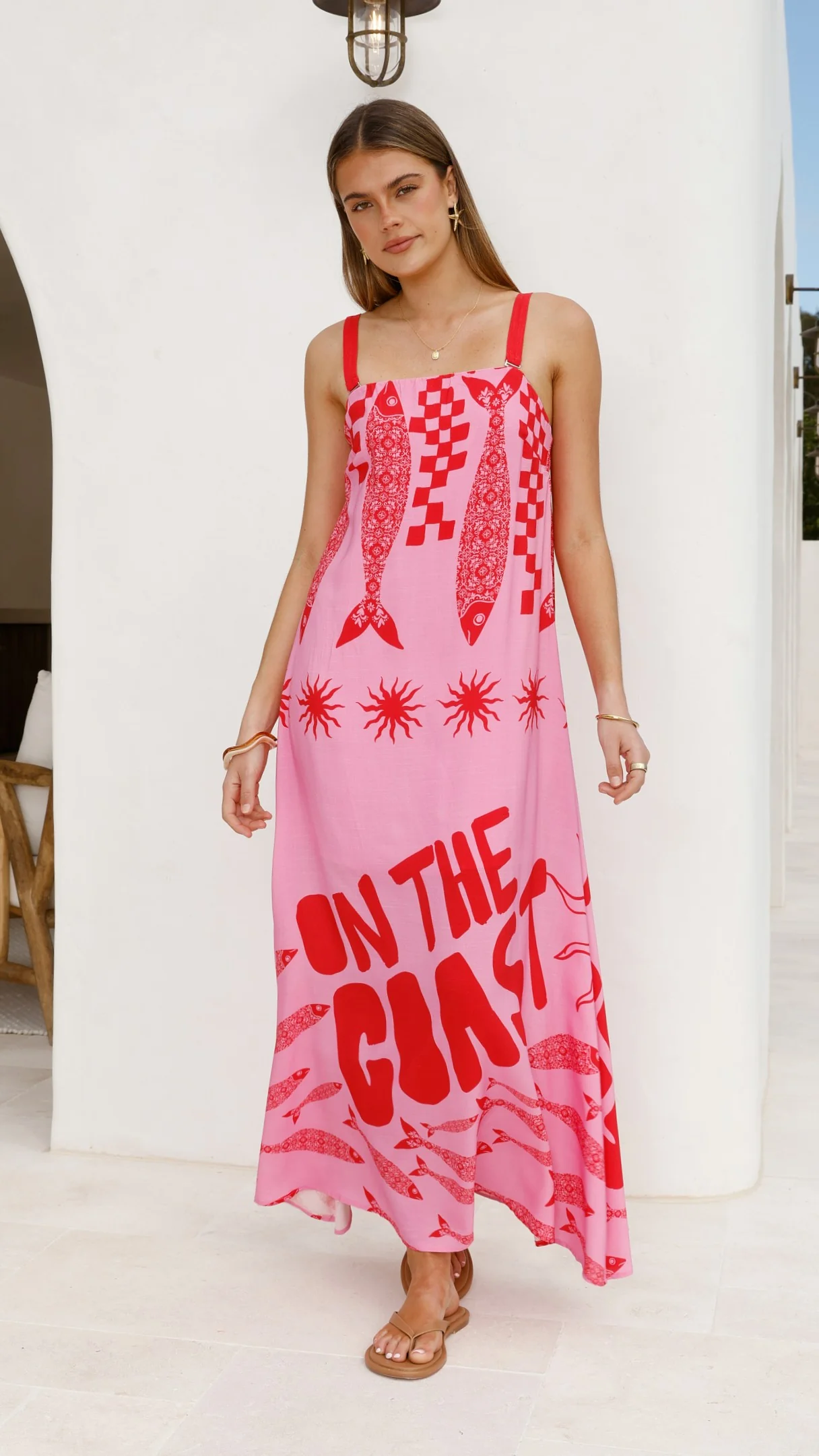 Elidie Maxi Dress - Pink/Red Tide - Image 10