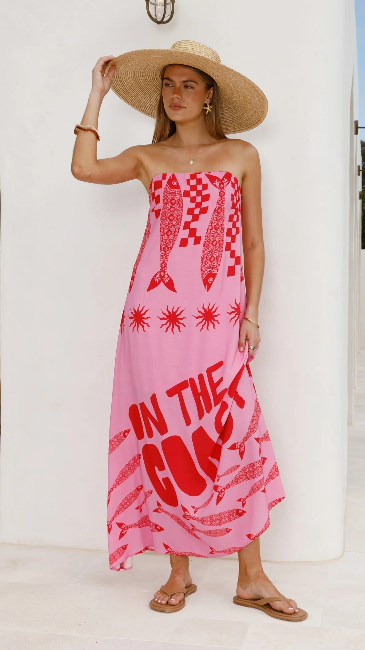 Elidie Maxi Dress - Pink/Red Tide - Image 11