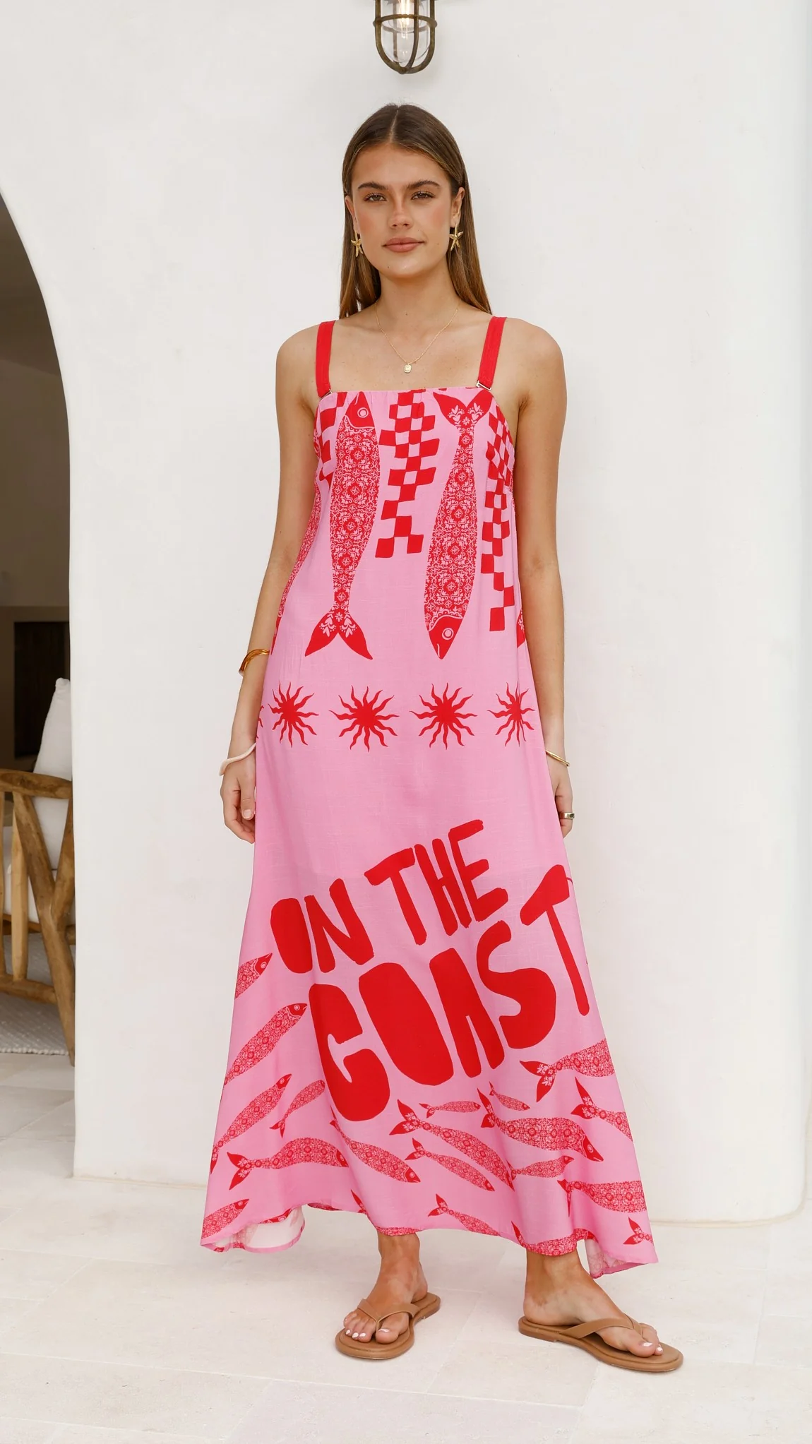 Elidie Maxi Dress - Pink/Red Tide - Image 12