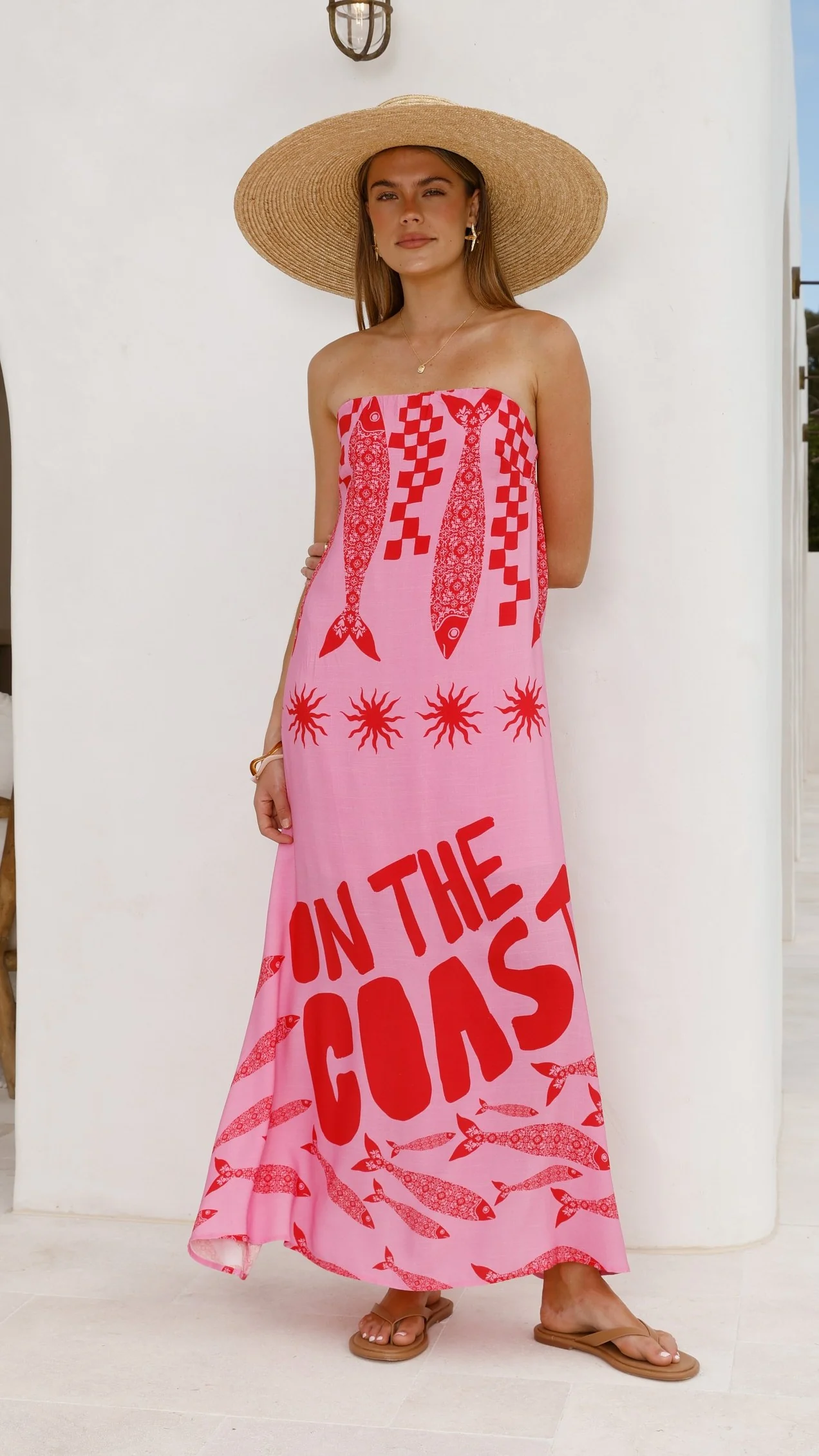 Elidie Maxi Dress - Pink/Red Tide - Image 5