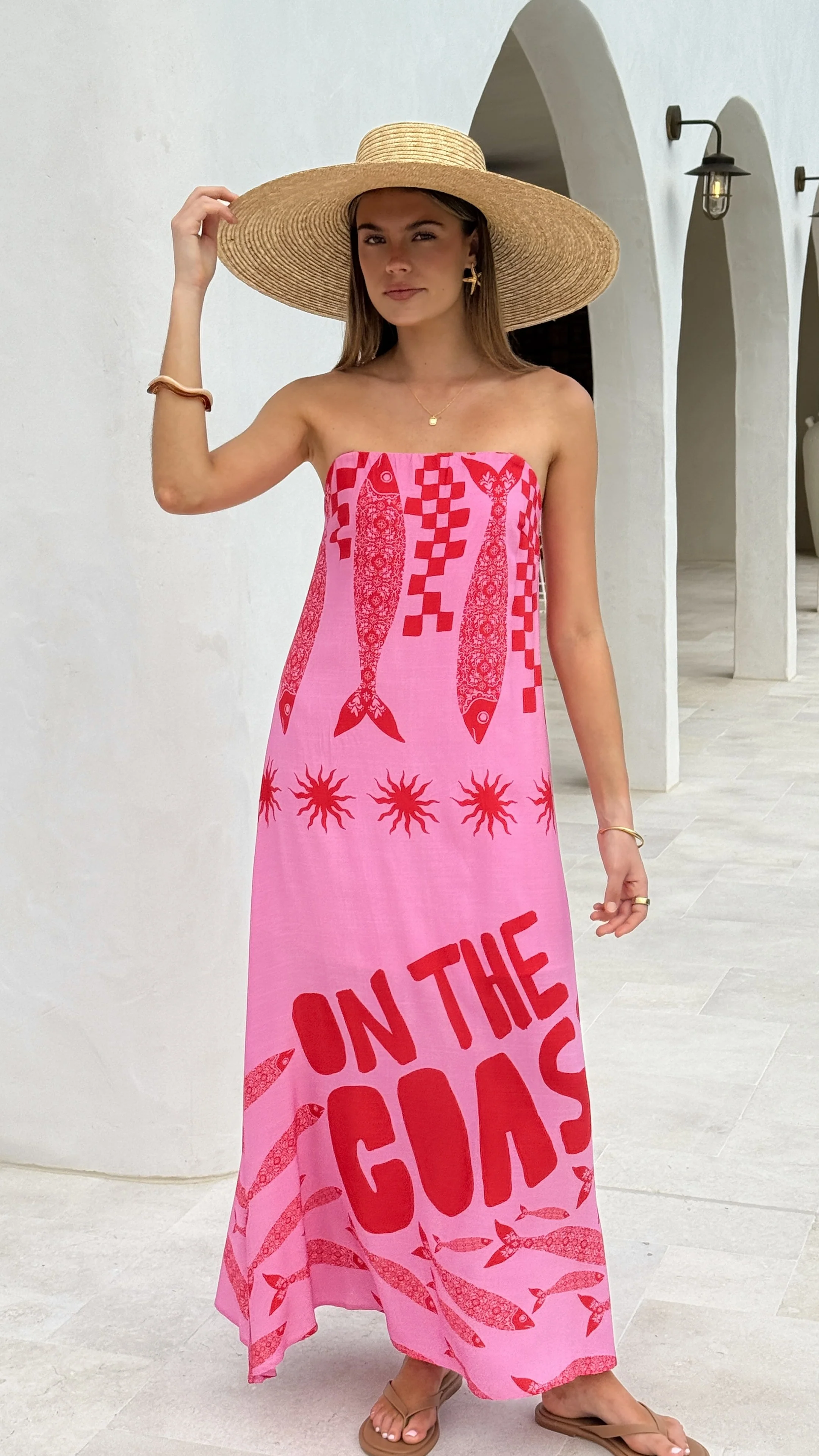 Elidie Maxi Dress - Pink/Red Tide - Image 7