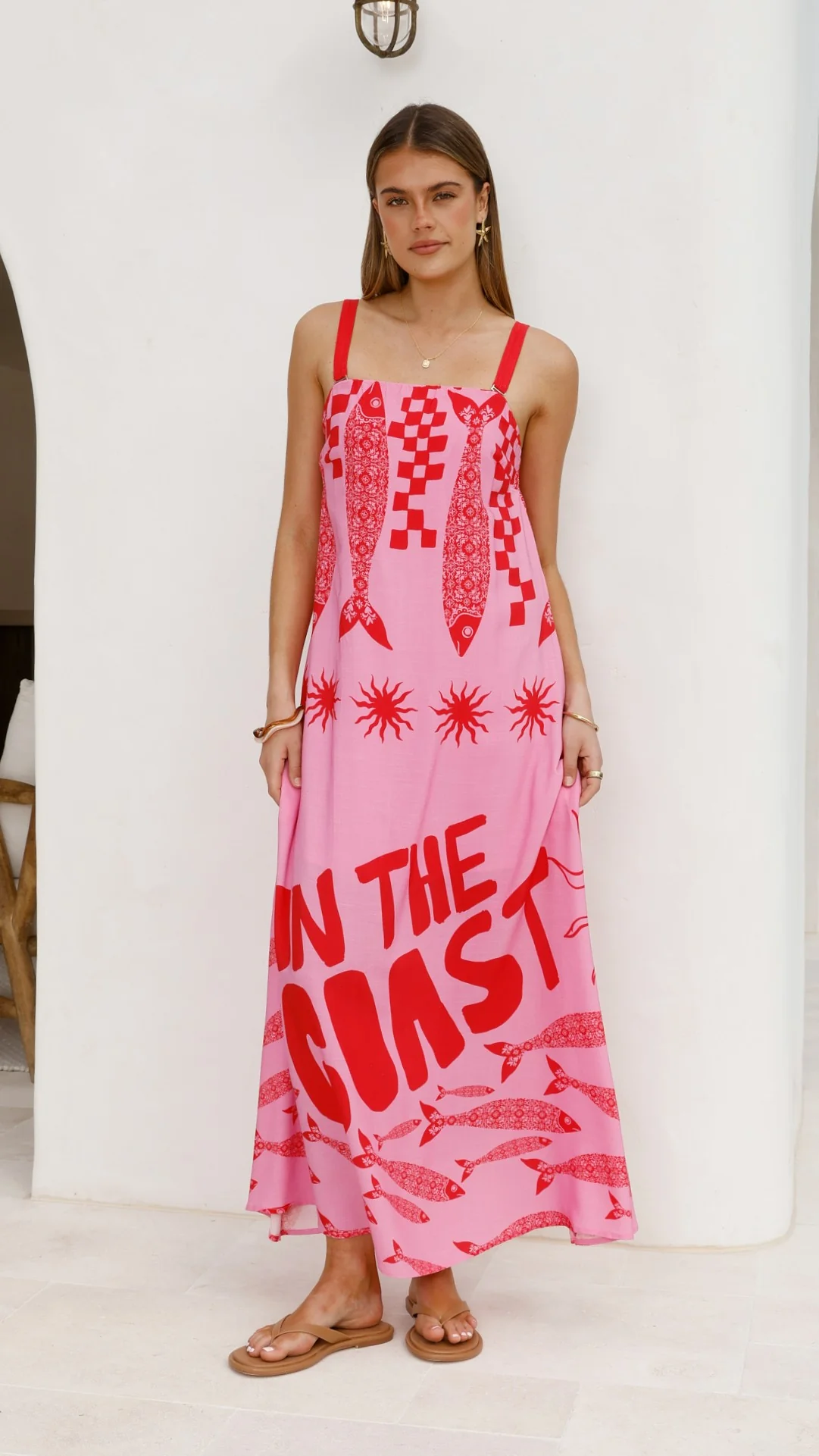 Elidie Maxi Dress - Pink/Red Tide - Image 9