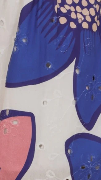 Eloise Eyelet Shorts - Botanic Blue/Pink Print - Image 10