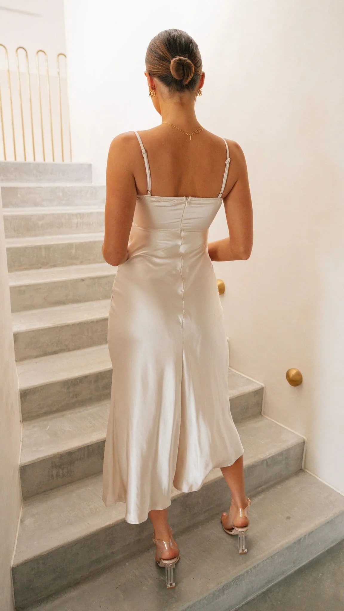 Elsa Midi Dress - Champagne - Image 15