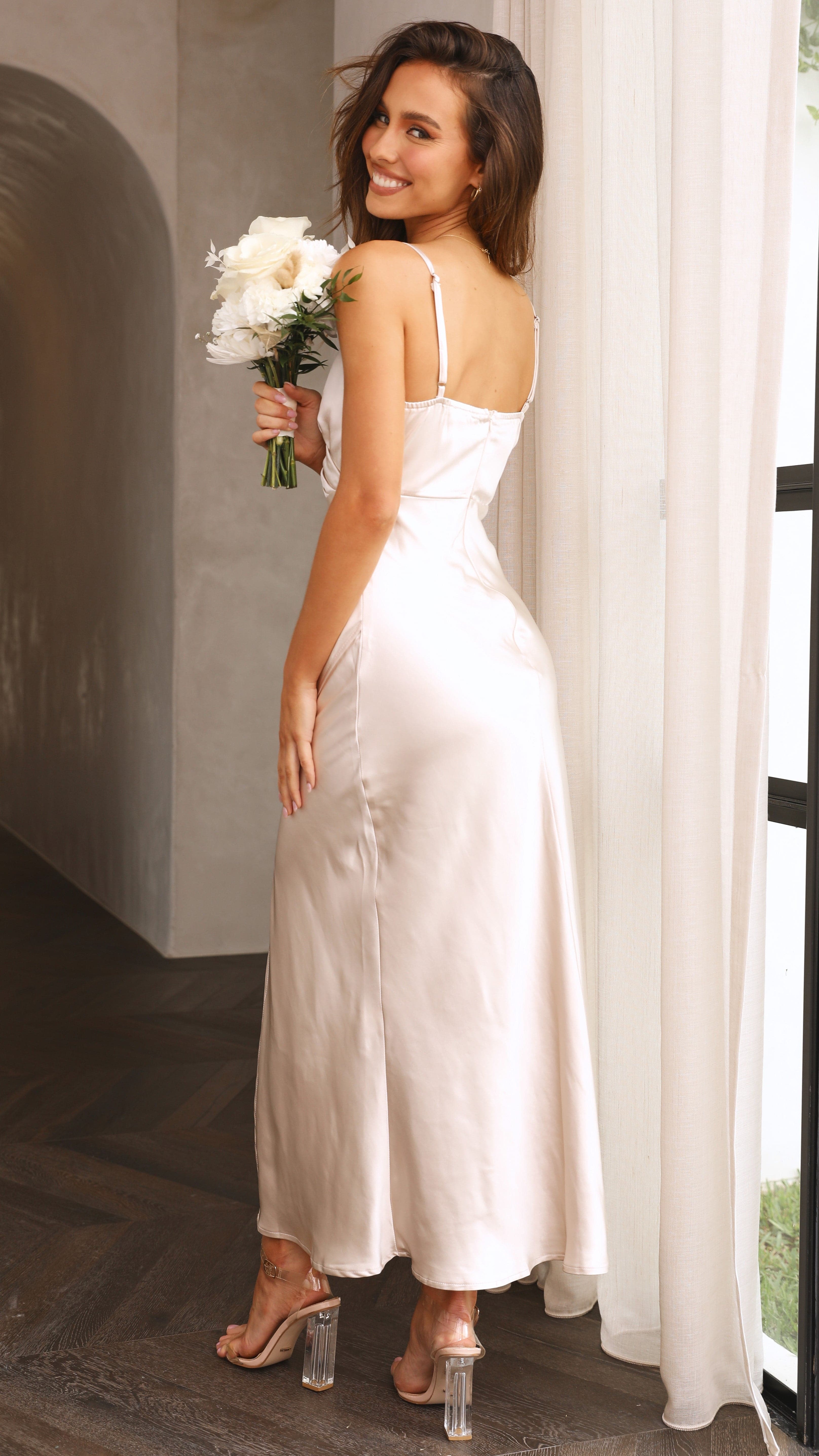 Elsa Midi Dress - Champagne - Image 18