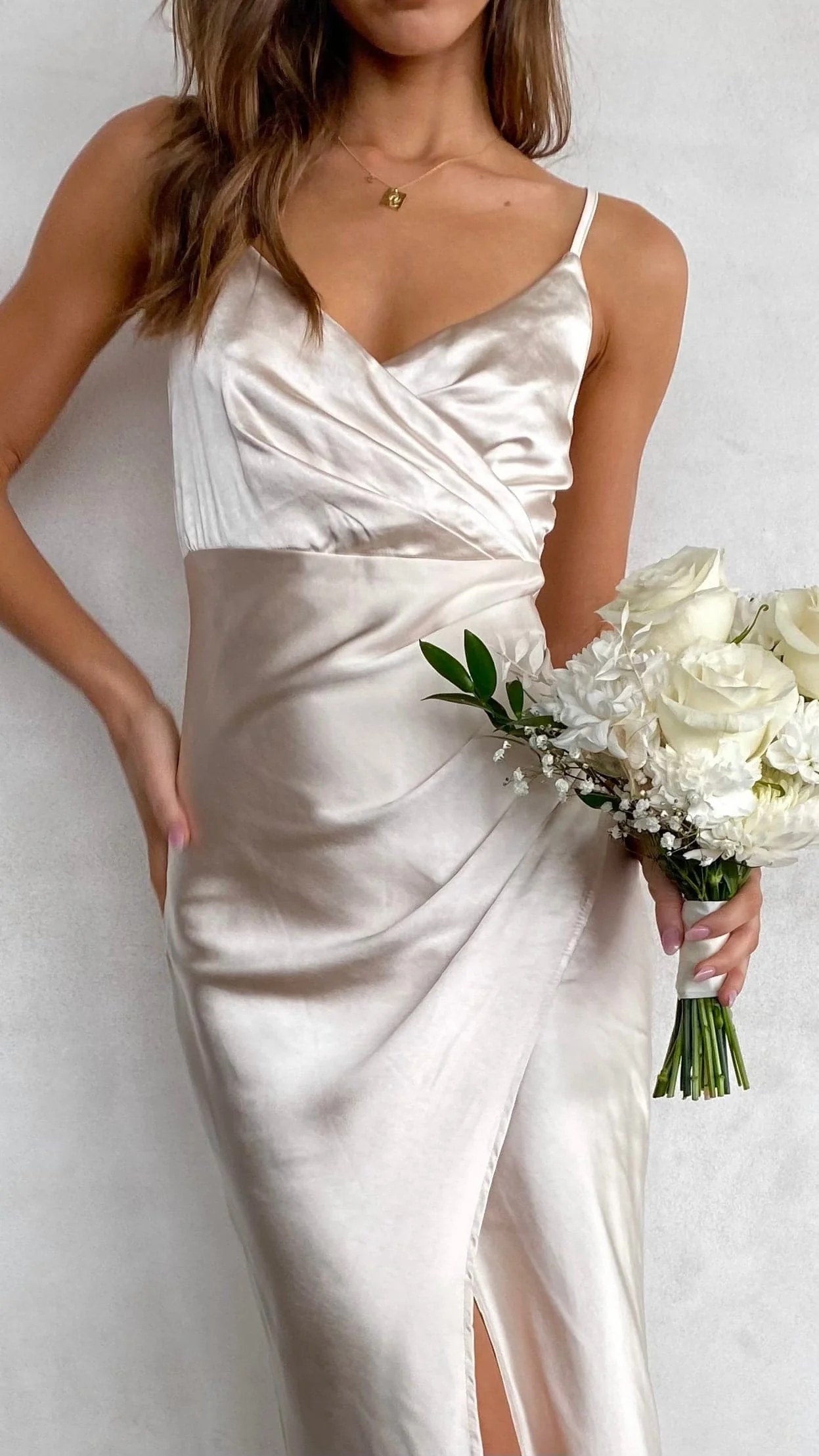 Elsa Midi Dress - Champagne - Image 4