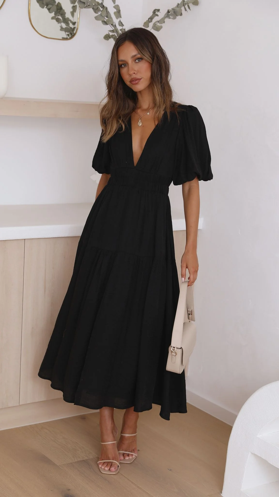 Erin Midi Dress - Black - Image 7