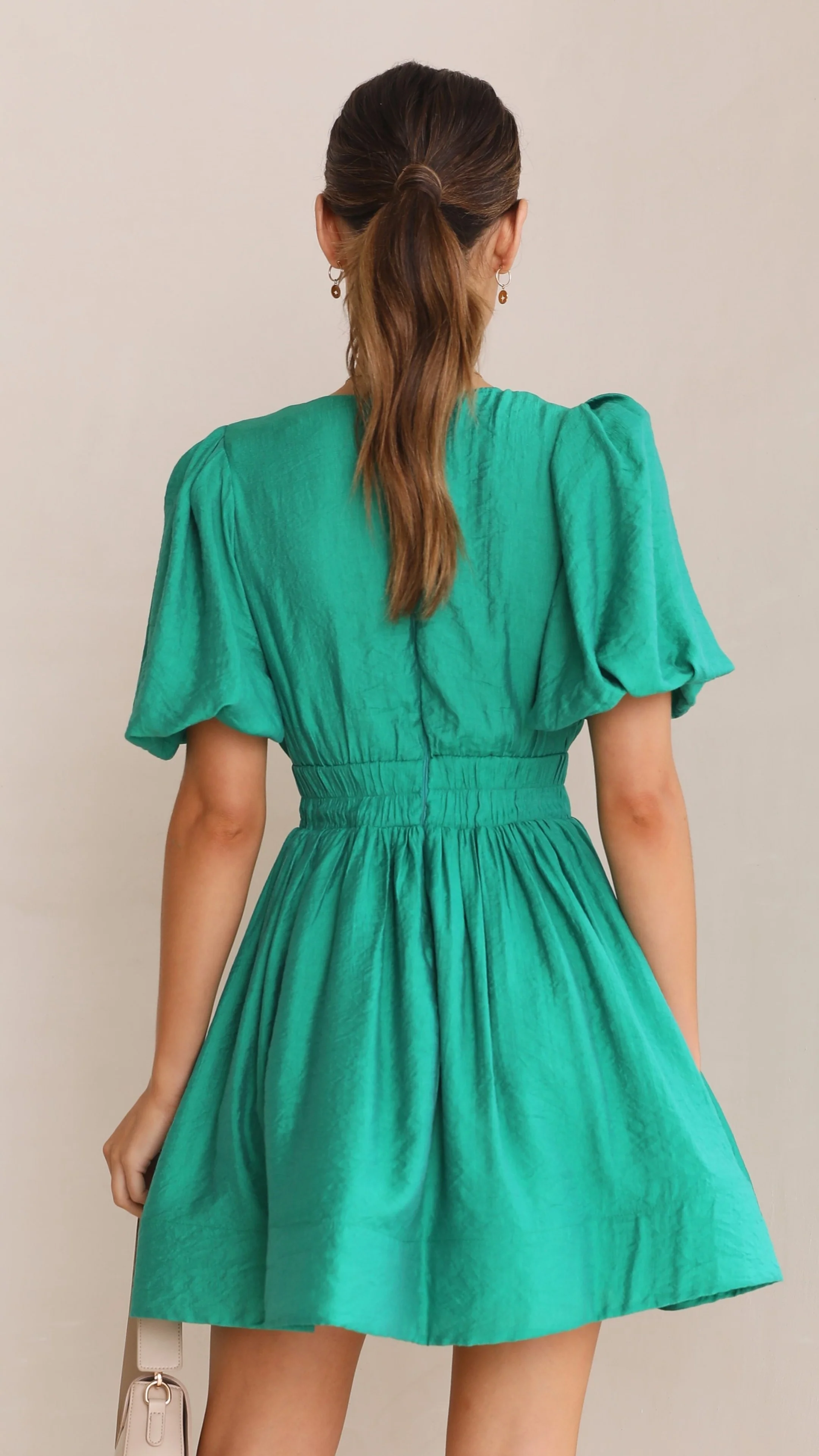 Erin Mini Dress - Emerald - Image 11