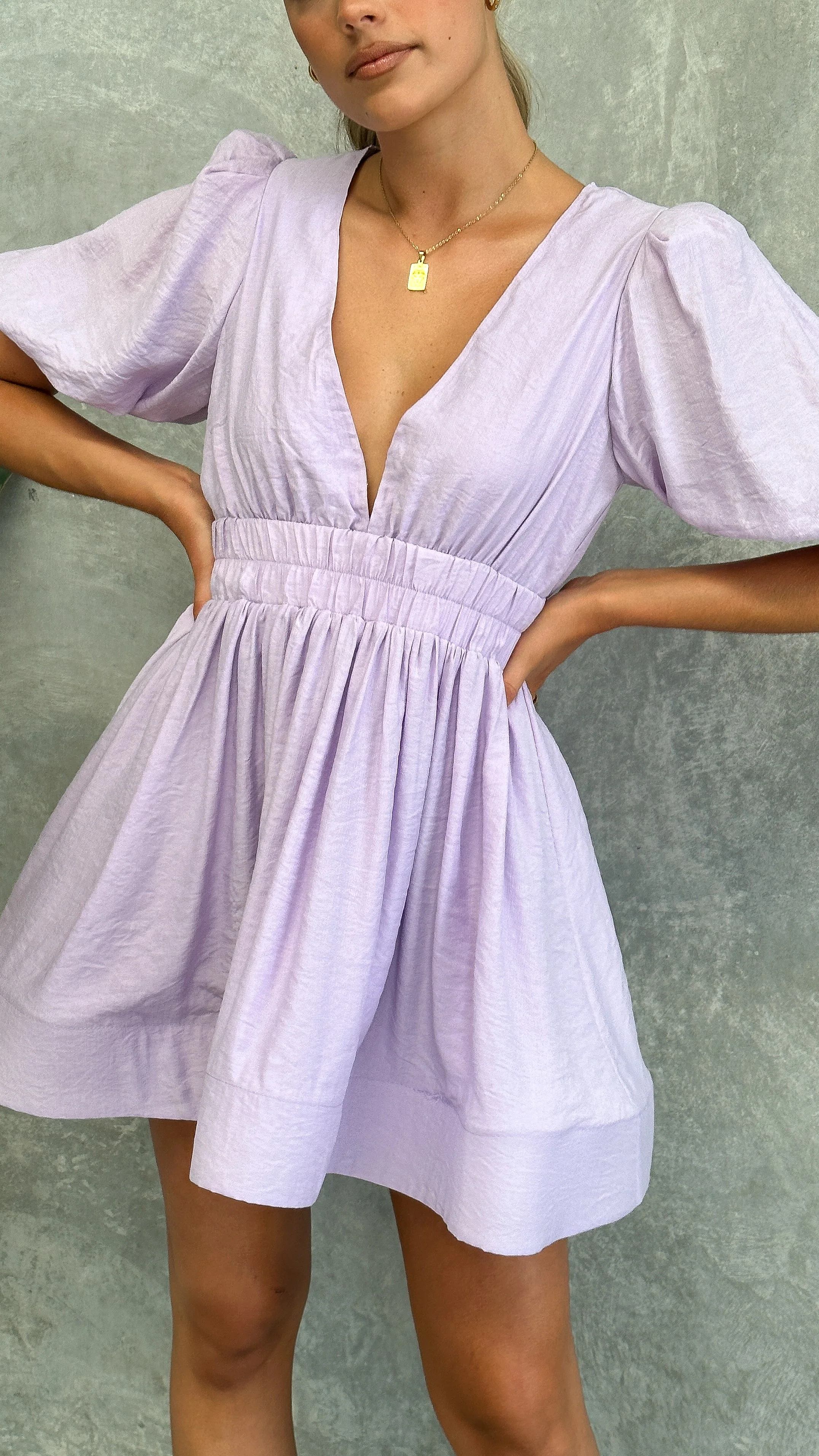 Erin Mini Dress - Lilac - Image 3