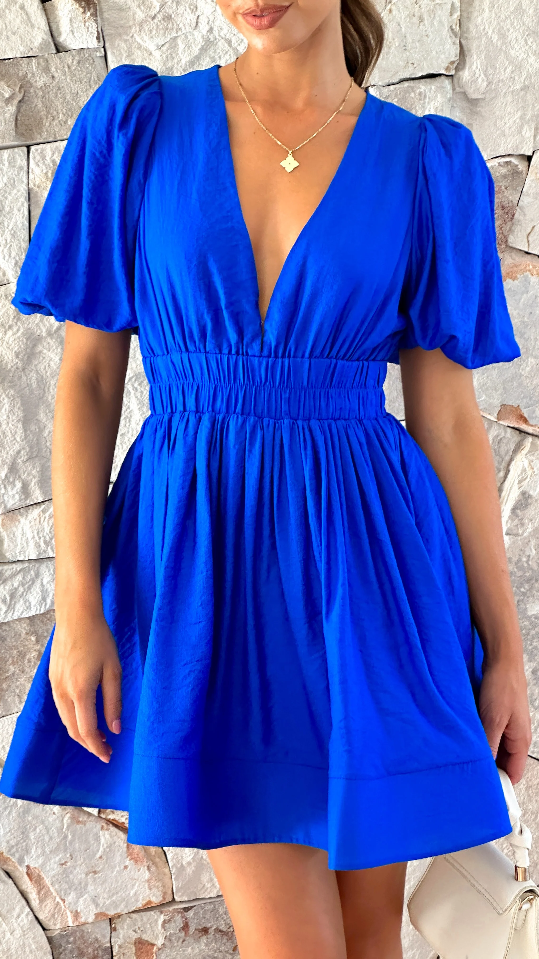 Erin Mini Dress - Royal Blue - Image 10