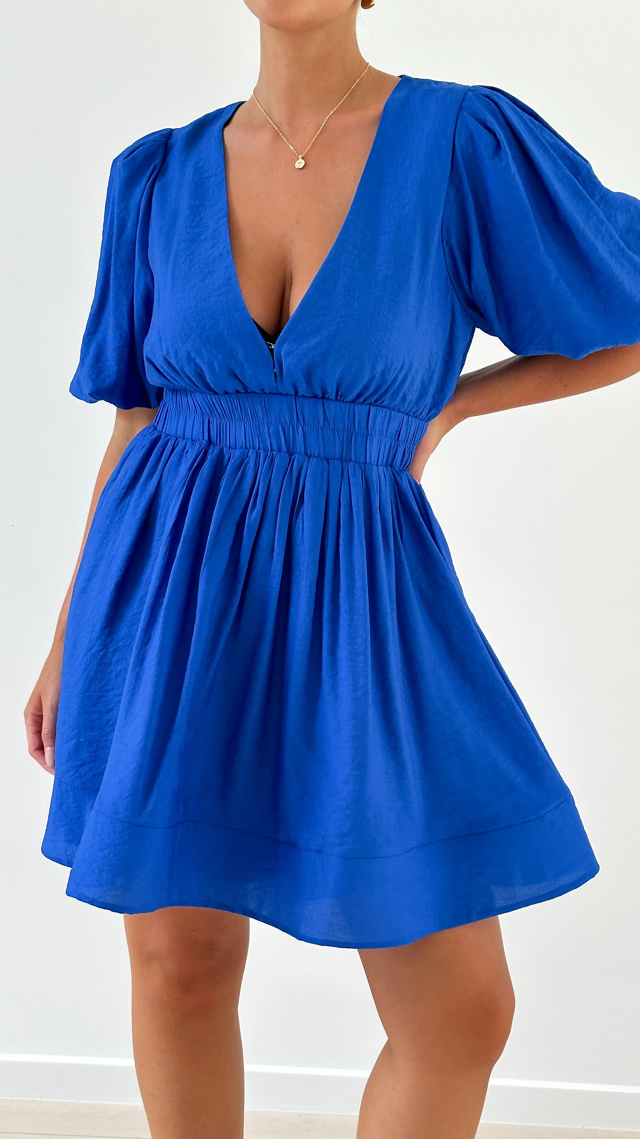 Erin Mini Dress - Royal Blue - Image 7