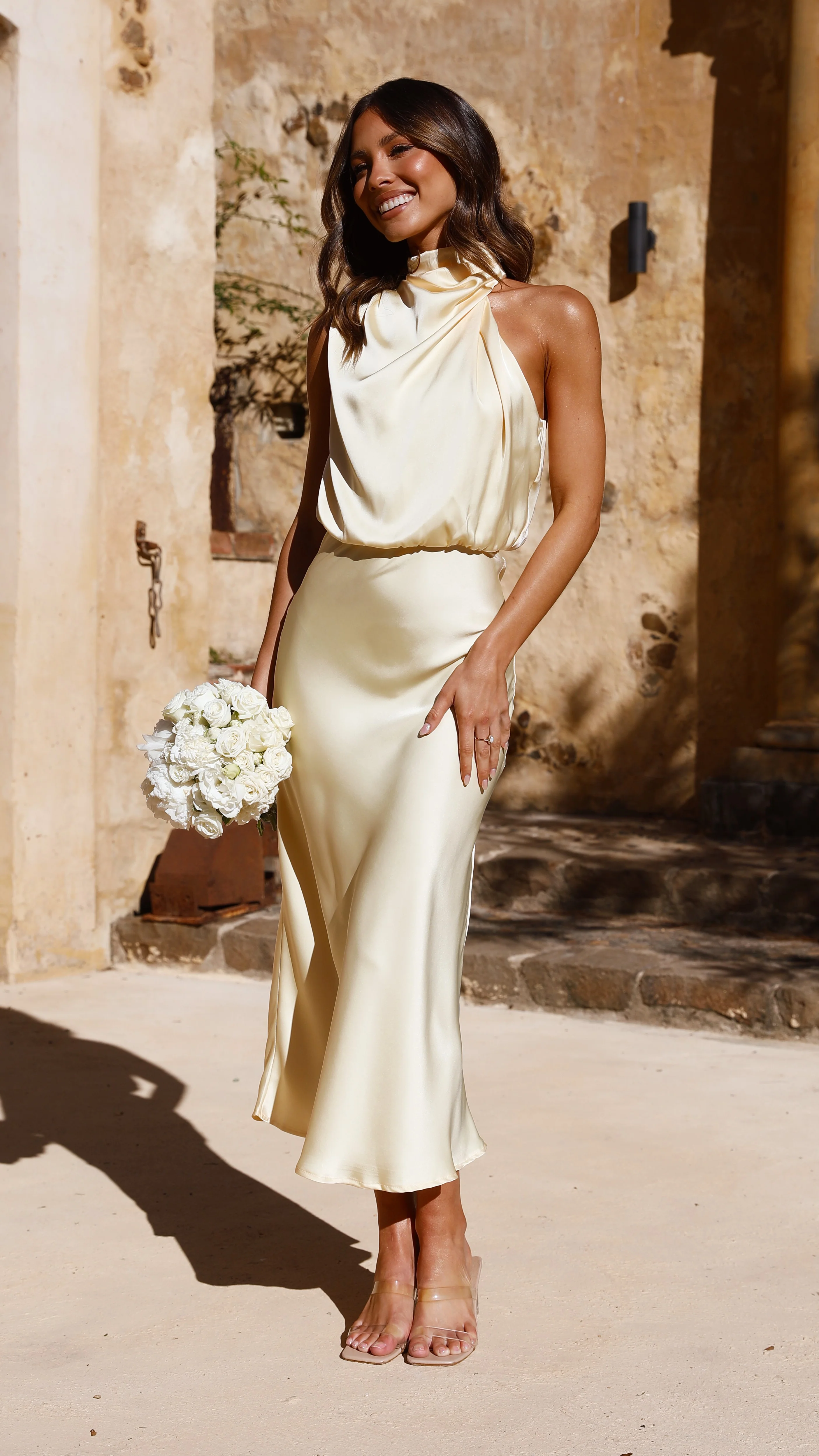 Esther Maxi Dress - Lemon - Image 3